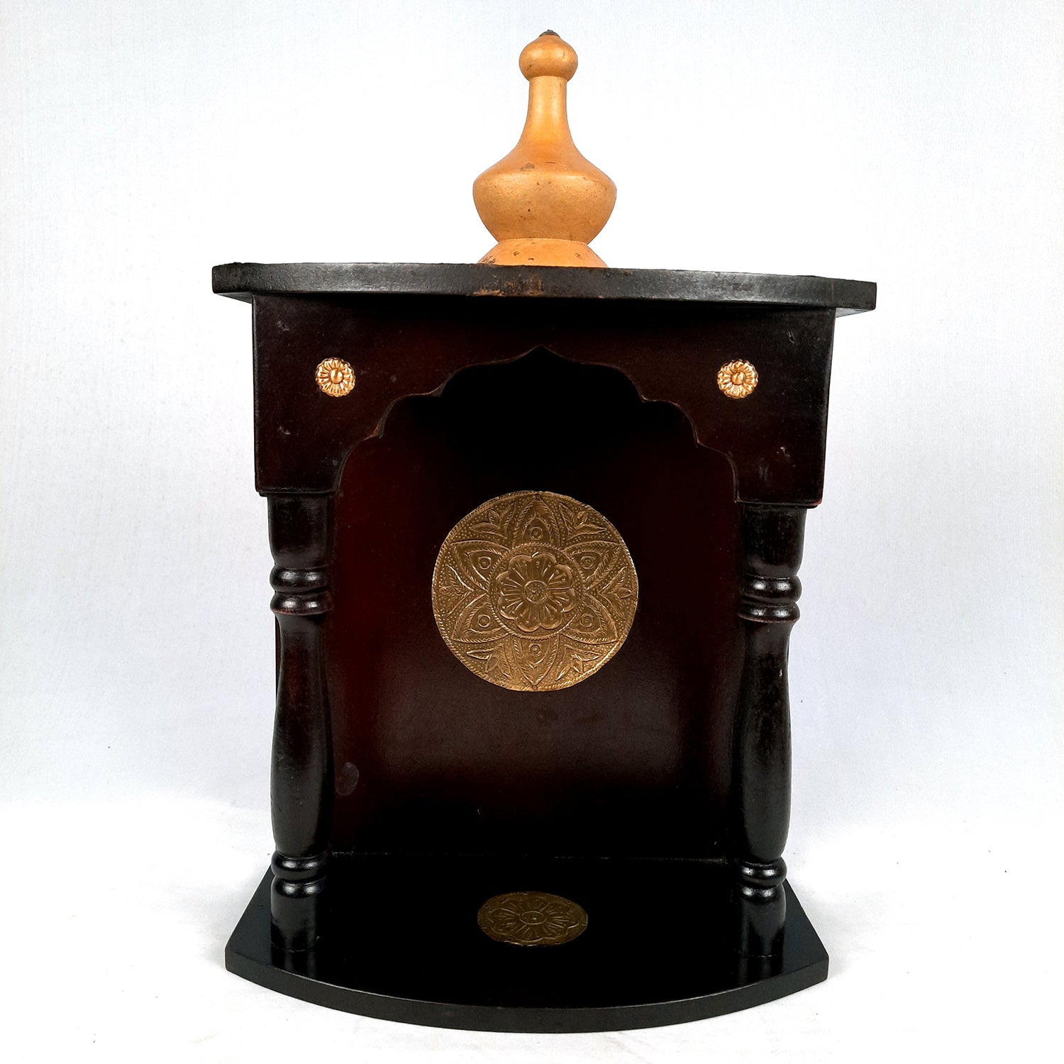Pooja Mandir Antique | Home Temple with Wooden Rustic Look | Puja Stand/Unit – for Home, Ghar, Office, Shop - 16 inch- apkamart