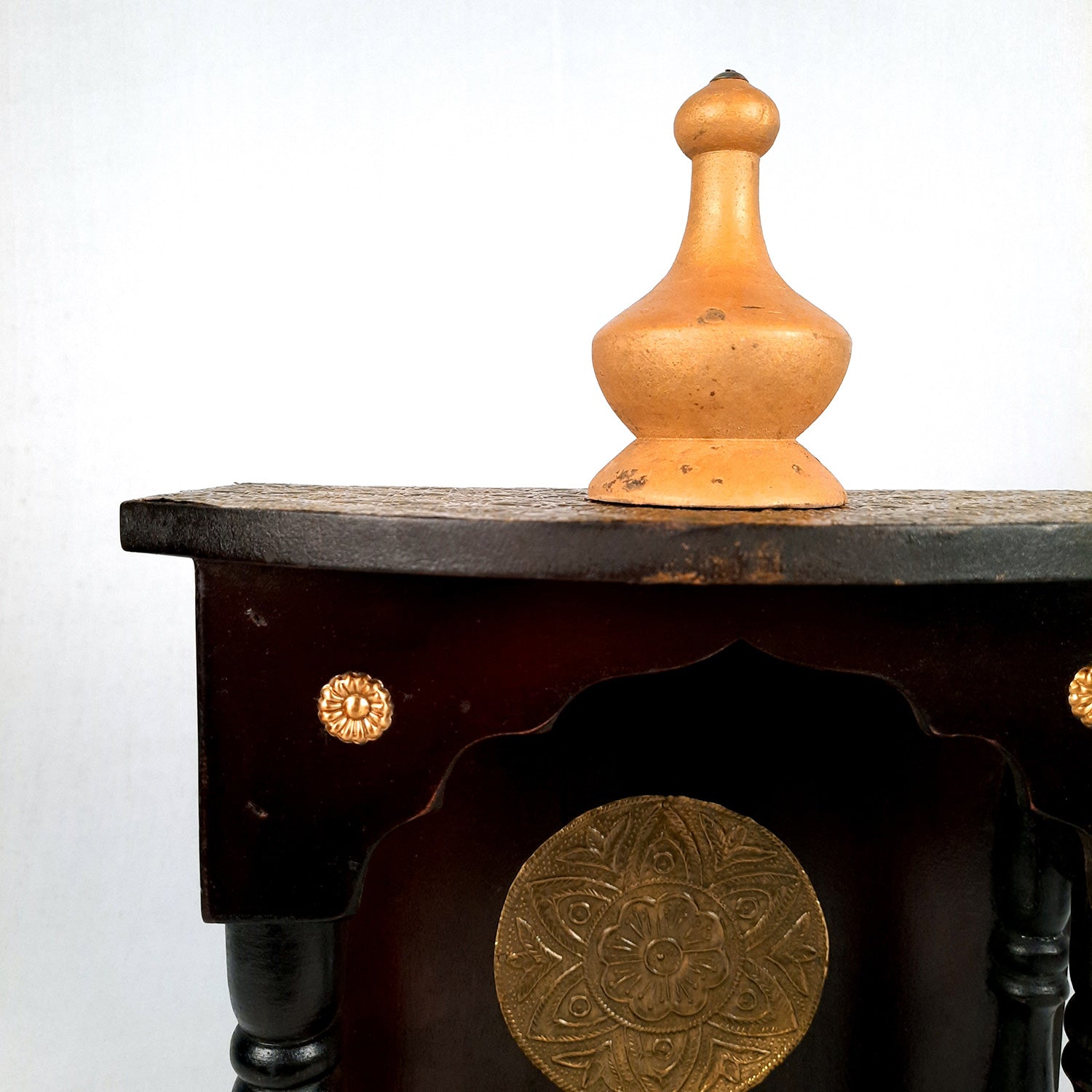 Pooja Mandir Antique | Home Temple with Wooden Rustic Look | Puja Stand/Unit – for Home, Ghar, Office, Shop - 16 inch- apkamart