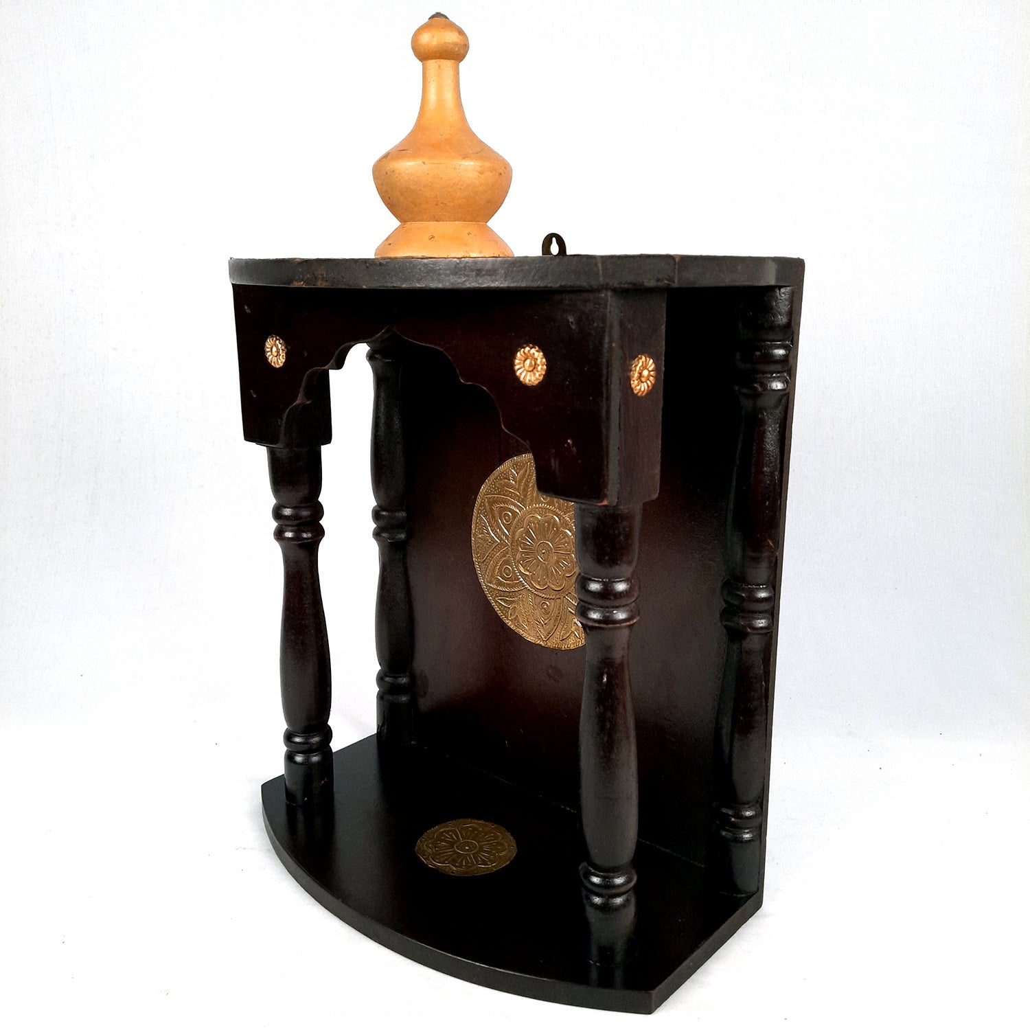 Pooja Mandir Antique | Home Temple with Wooden Rustic Look | Puja Stand/Unit – for Home, Ghar, Office, Shop - 16 inch- apkamart