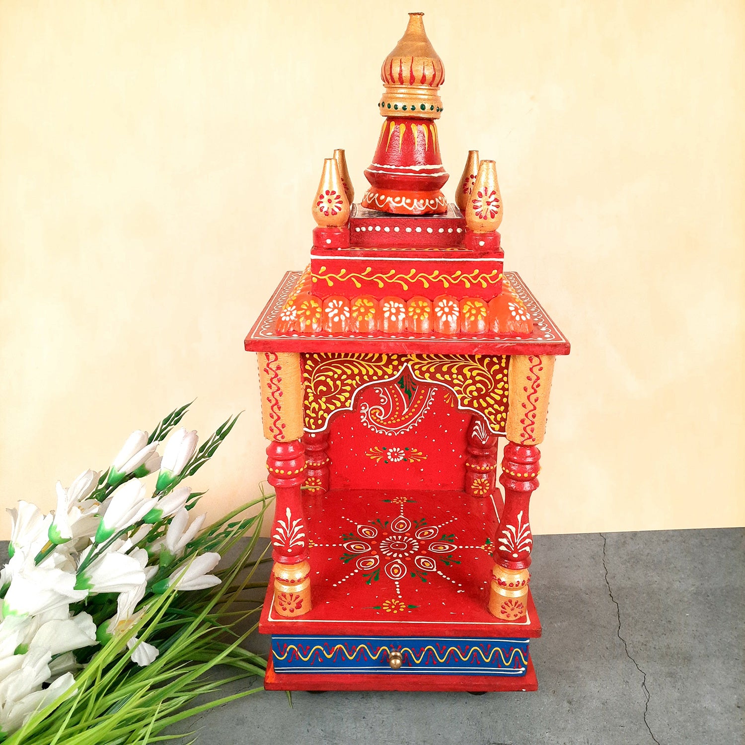 Wooden Temple for Home Big Size - Puja Mandir - 20 inch- Apkamart