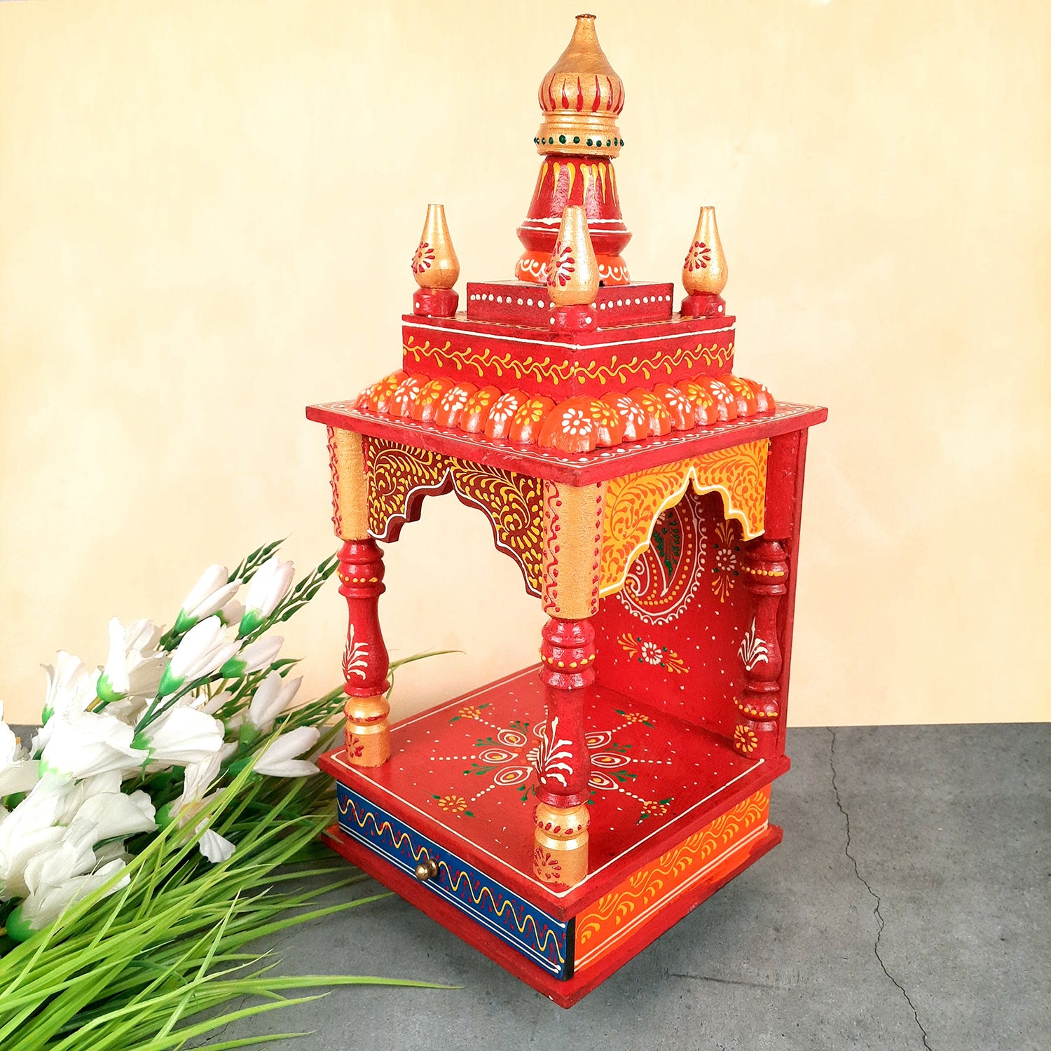 Wooden Temple for Home Big Size - Puja Mandir - 20 inch- Apkamart