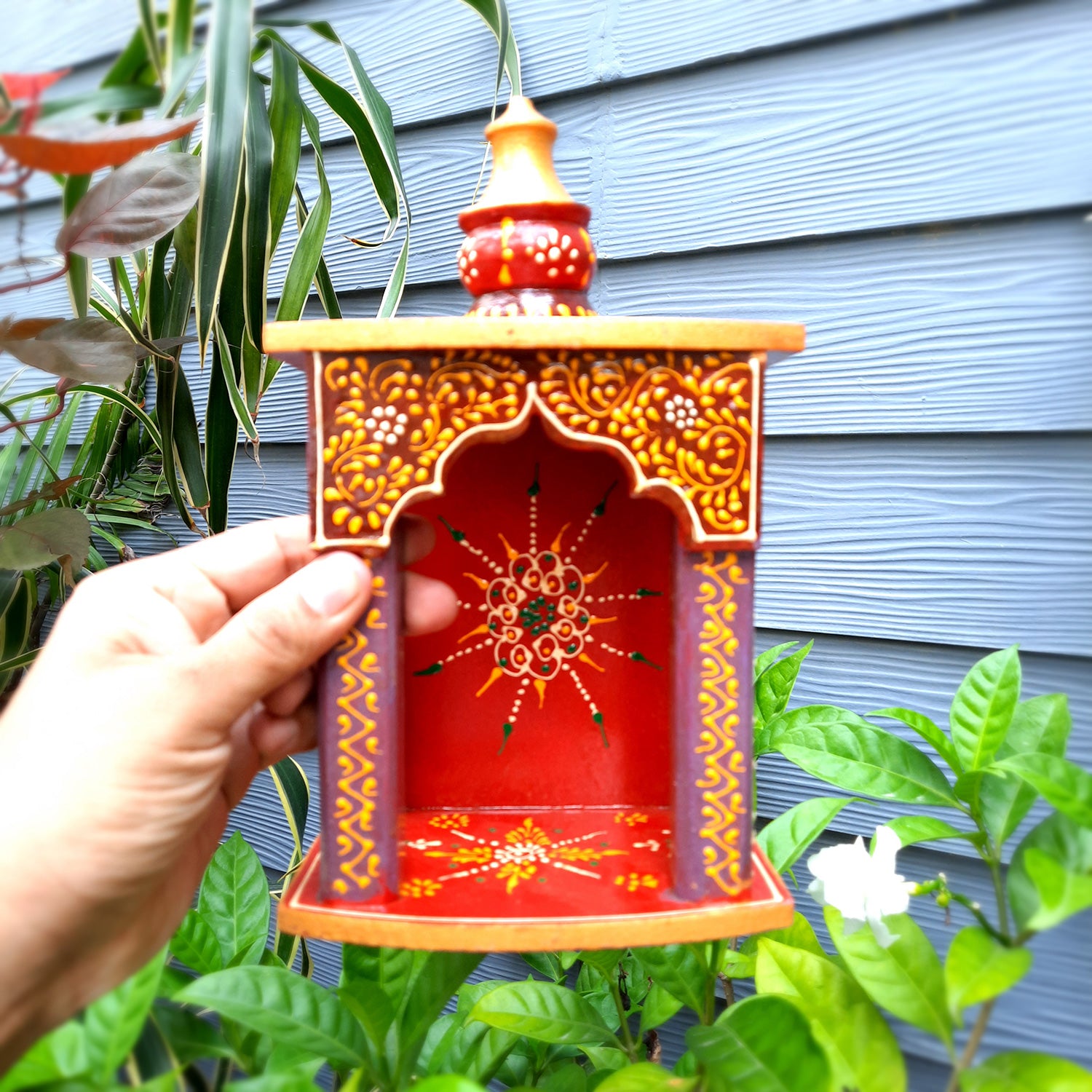 Wooden Temple for Home | Pooja Mandir -10 Inch - ApkaMart #Style_style 1