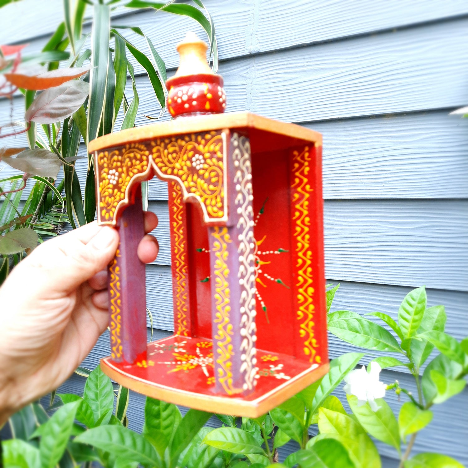 Wooden Temple for Home | Pooja Mandir -10 Inch - ApkaMart #Style_style 1