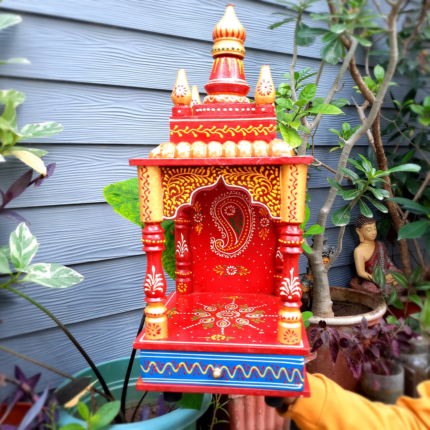 Wooden Temple for Home Big Size - Puja Mandir - 20 inch- Apkamart