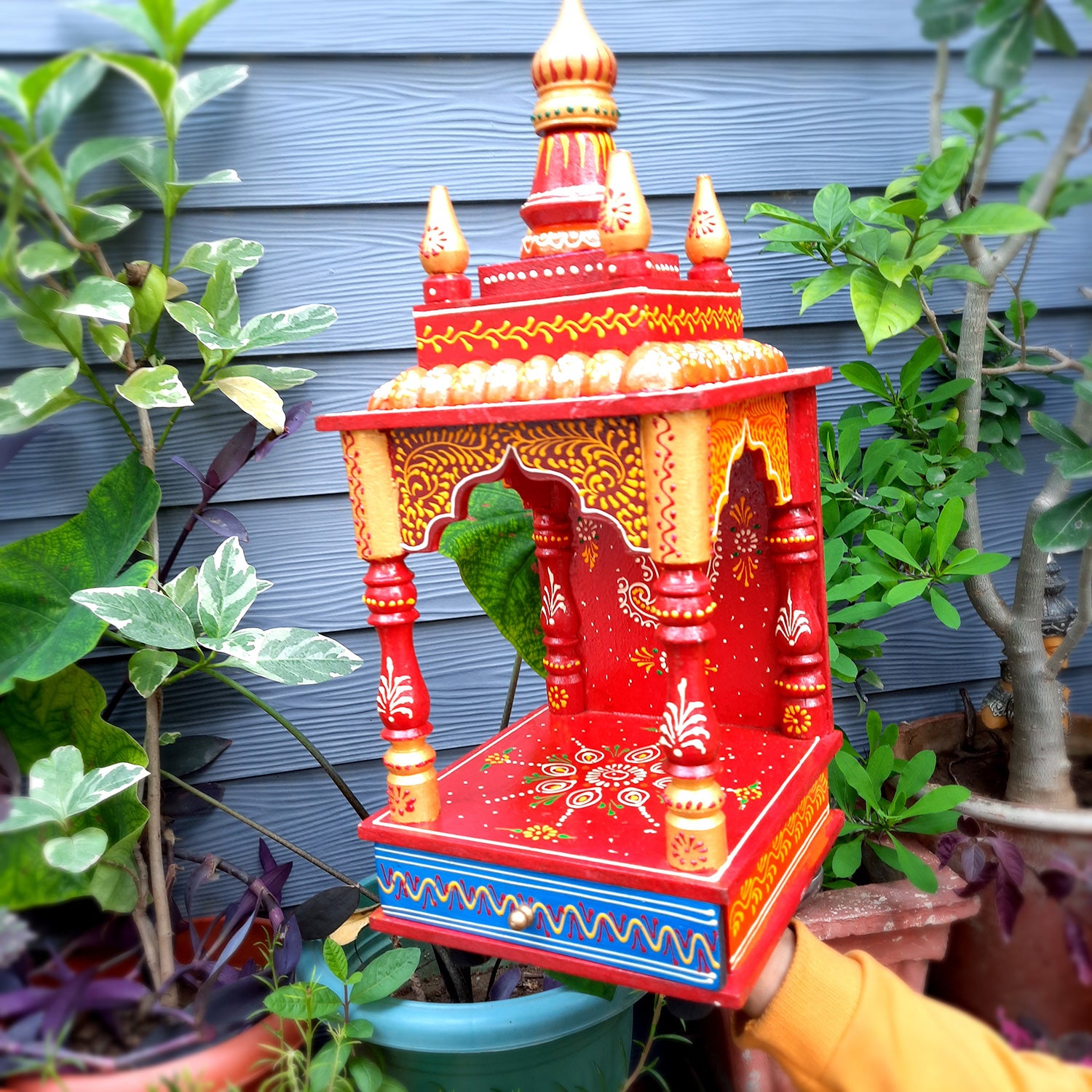 Wooden Temple for Home Big Size - Puja Mandir - 20 inch- Apkamart