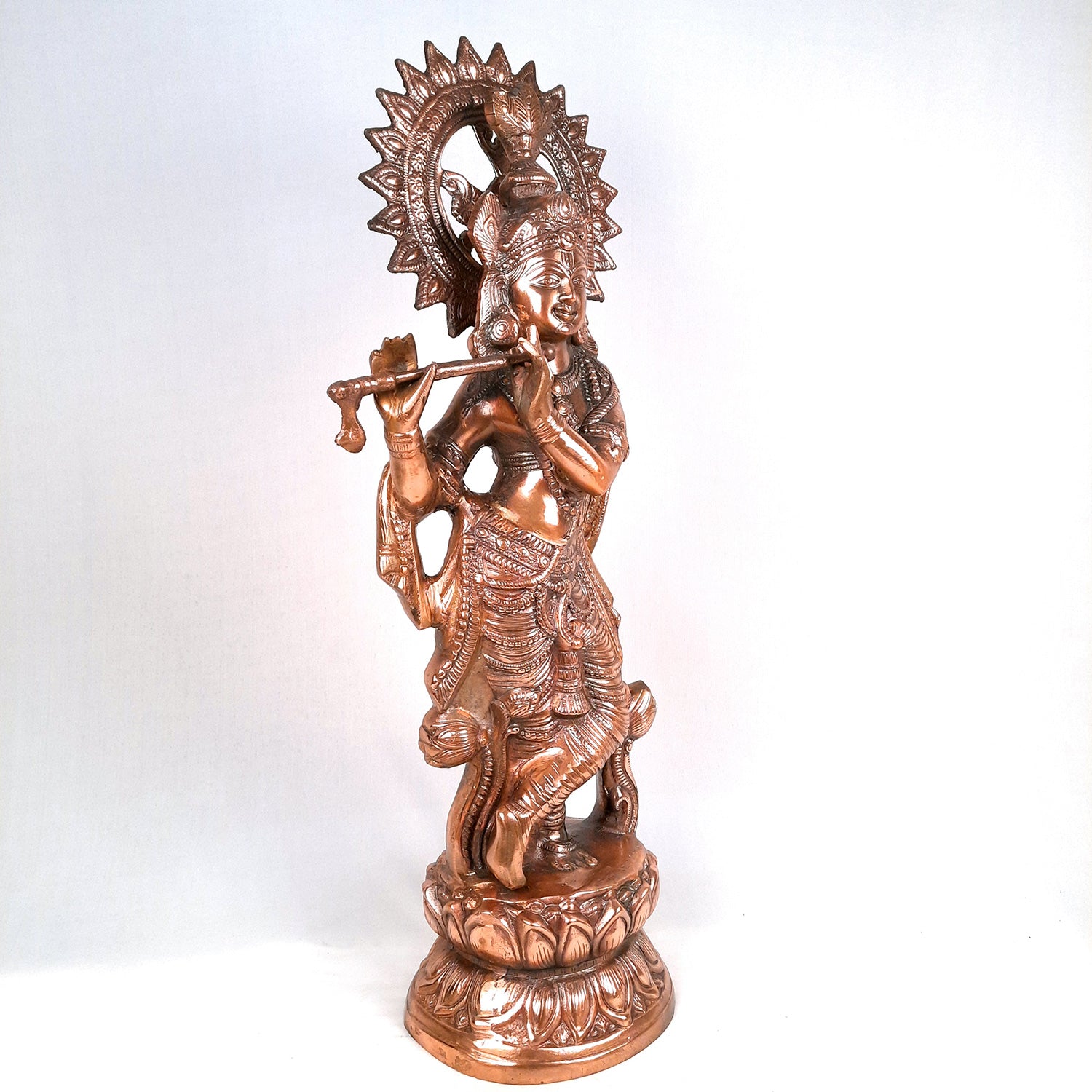 Lord Krishna Statue | Shri Krishna Idol | Krishna Ji Murti Big Size - For Pooja, Temple, Office & Home Decor - 31 Inch - Apkamart