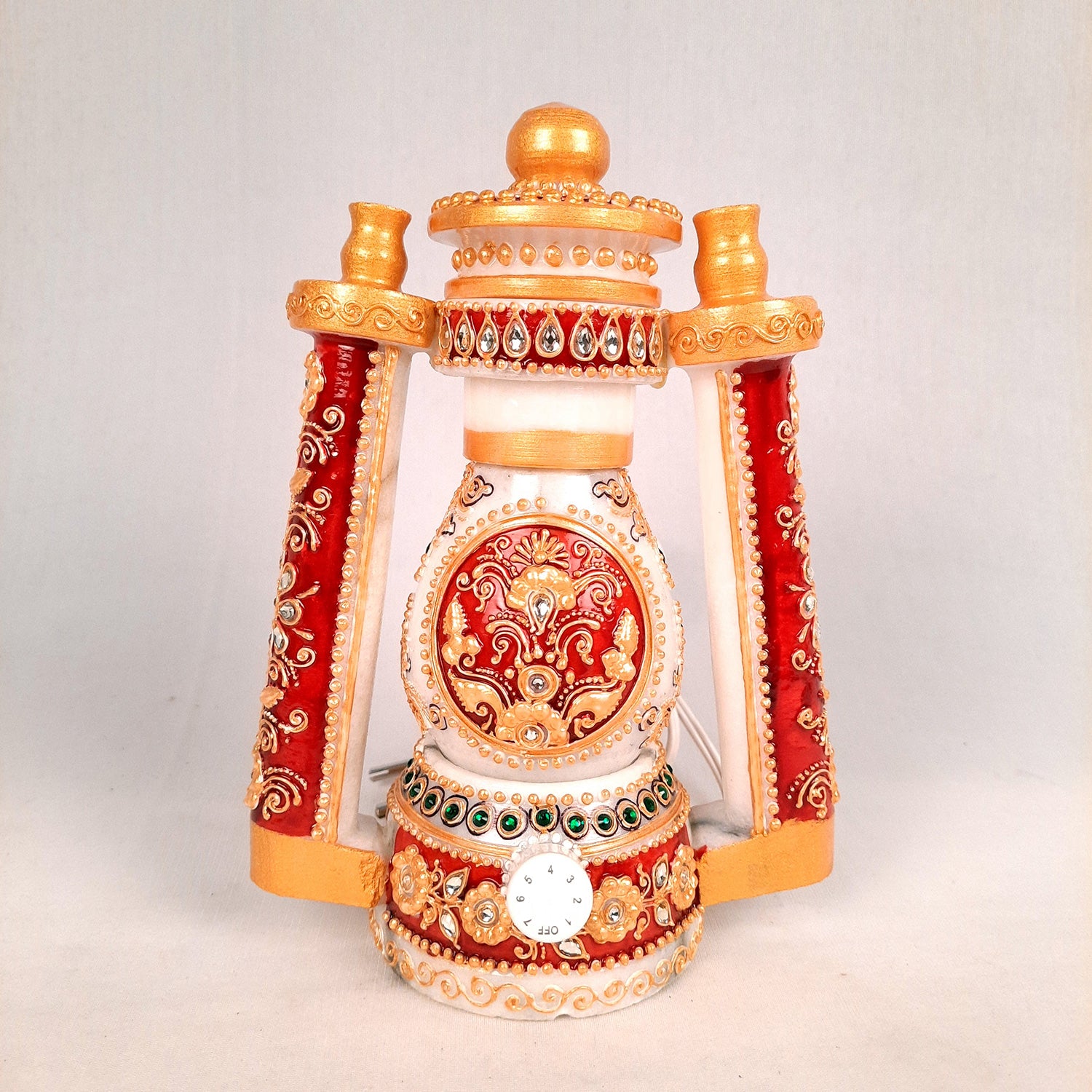 Lantern | Table Lamp Marble - for Bedroom & Living Room - 9 Inch- Apkamart