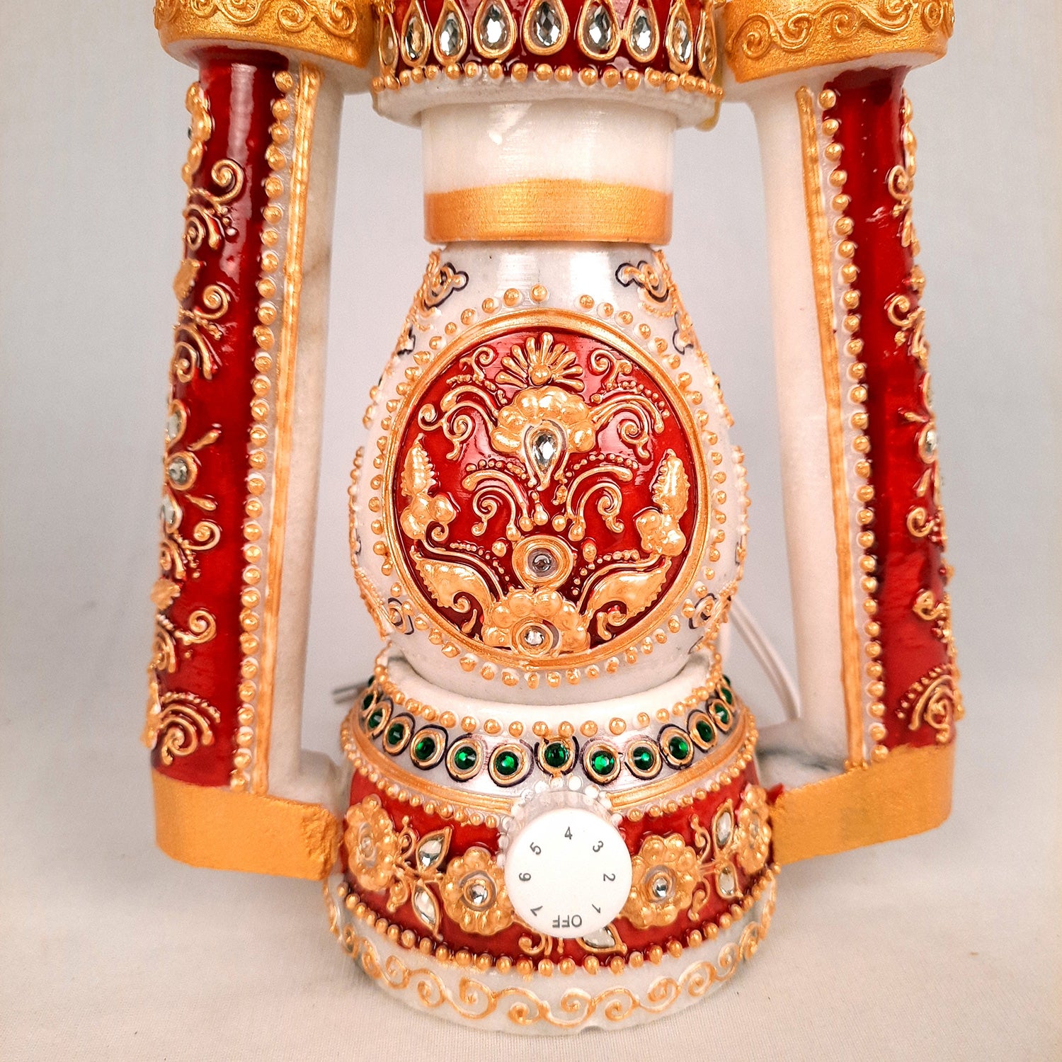 Lantern | Table Lamp Marble - for Bedroom & Living Room - 9 Inch- Apkamart