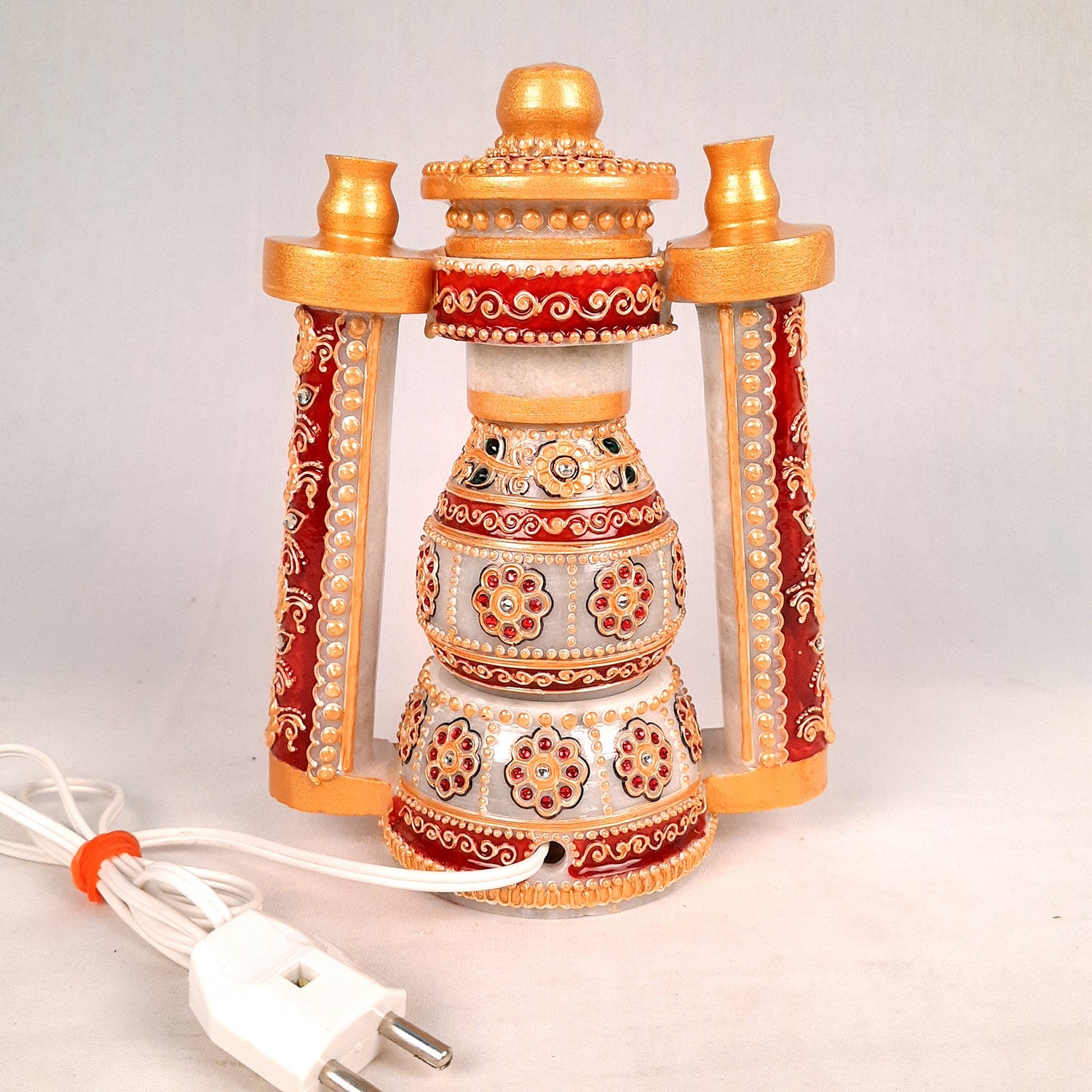 Lantern | Table Lamp Marble - for Home Decor & Gifts - 9 Inch- Apkamart