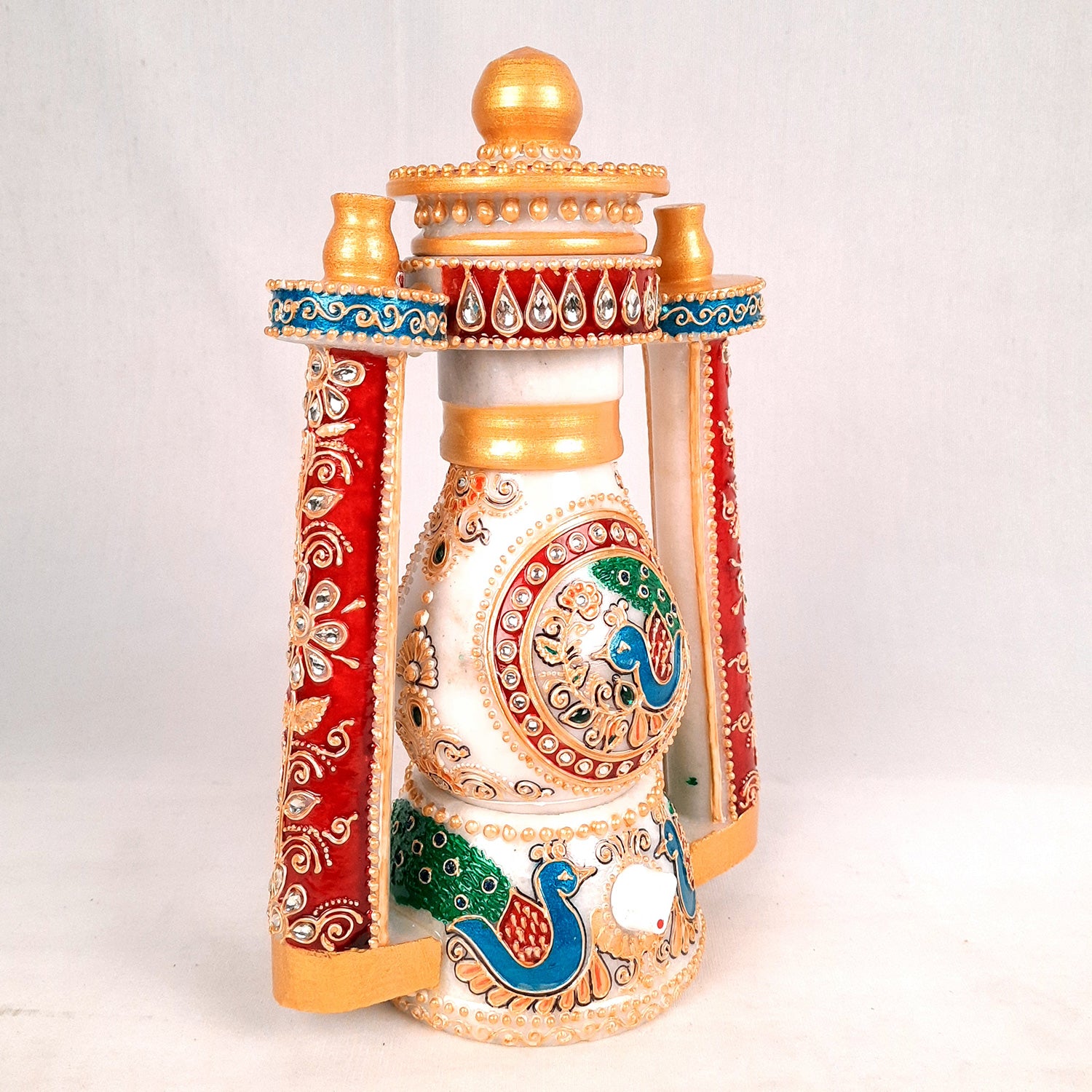 Lantern | Table Lamp Marble - for Home Decor & Gifts - 10 Inch- Apkamart