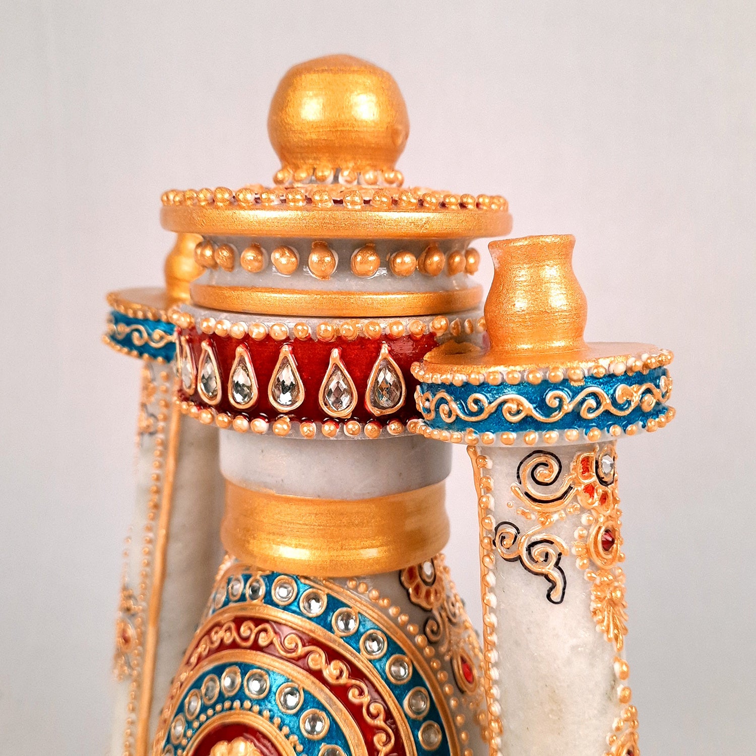 Lantern | Table Lamp Marble - for Home Decor & Gifts - 10 Inch- Apkamart