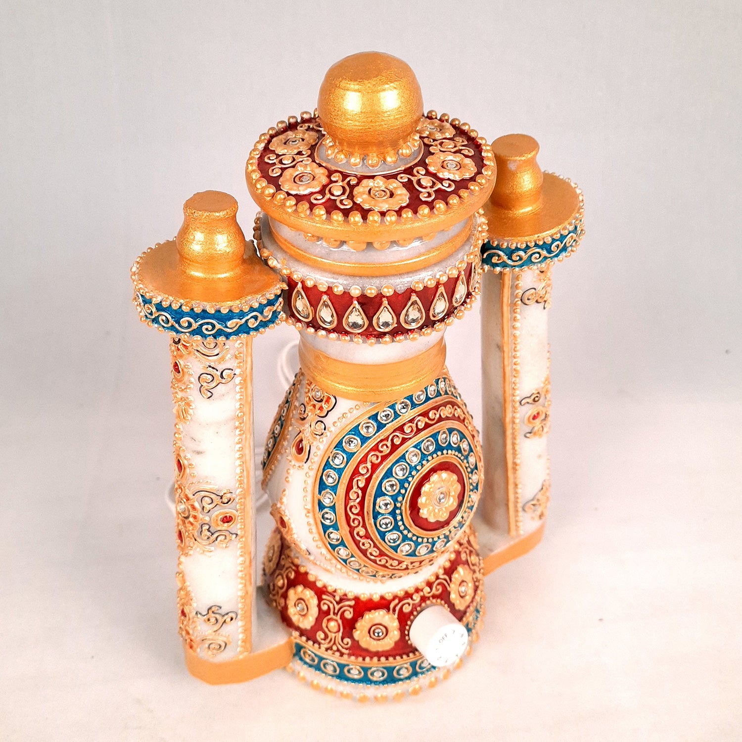 Lantern | Table Lamp Marble - for Home Decor & Gifts - 10 Inch- Apkamart