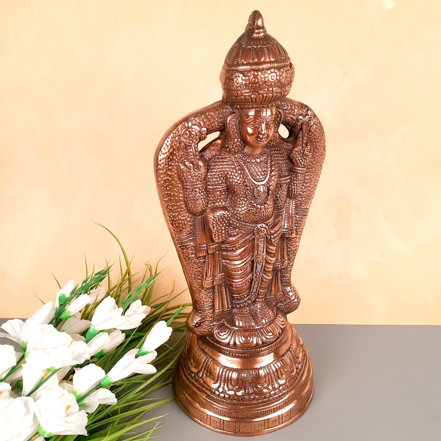 Lord Vishnu Statue Idol | Lord Vishnu Ji Murti - For Puja, Temple, Home Decora & Gift - 20 Inch - apkamart