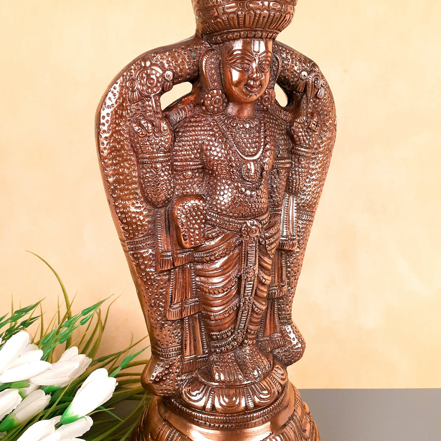 Lord Vishnu Statue Idol | Lord Vishnu Ji Murti - For Puja, Temple, Home Decora & Gift - 20 Inch - apkamart