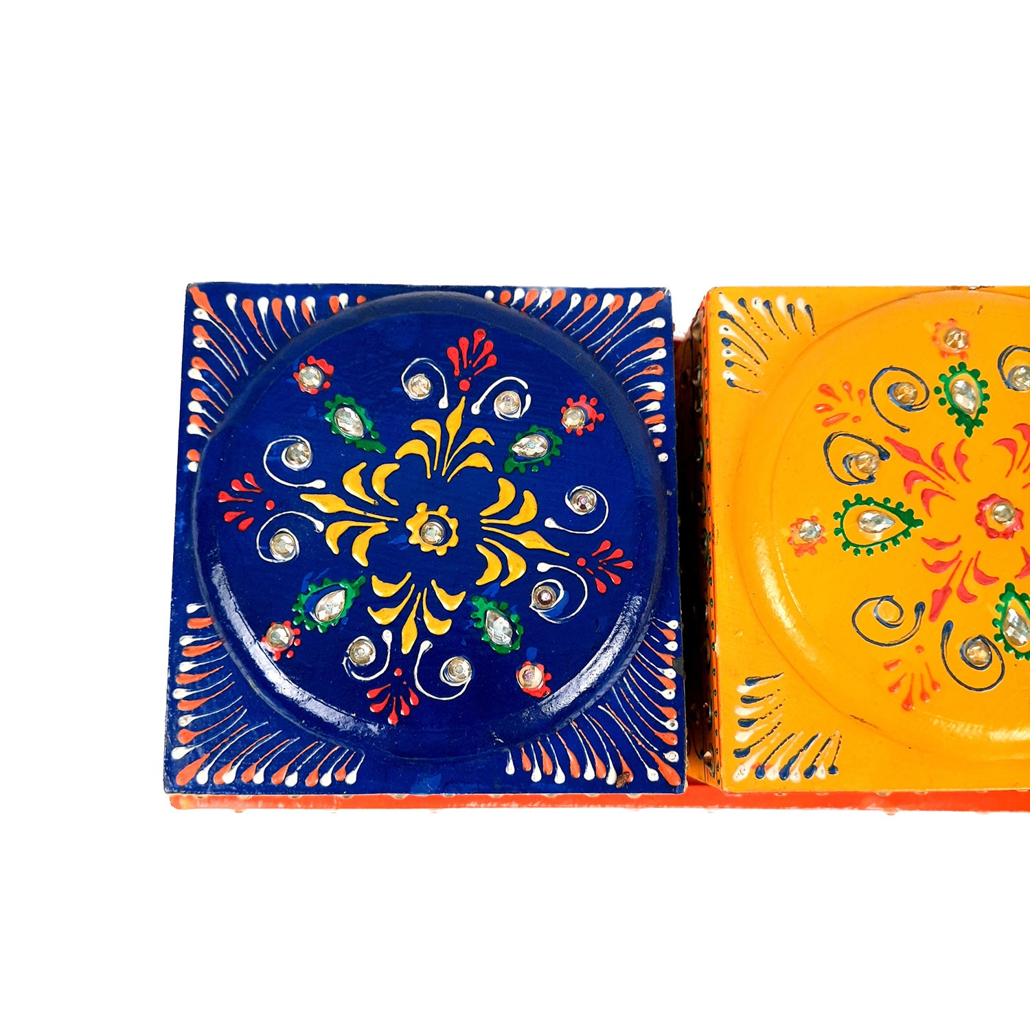 Serving Tray Wooden With Four Steel Bowls & Lid | Snack & Dry Fruit Serving Tray - For Home, Dining Table, Kitchen Decor | Wedding & Housewarming Gift