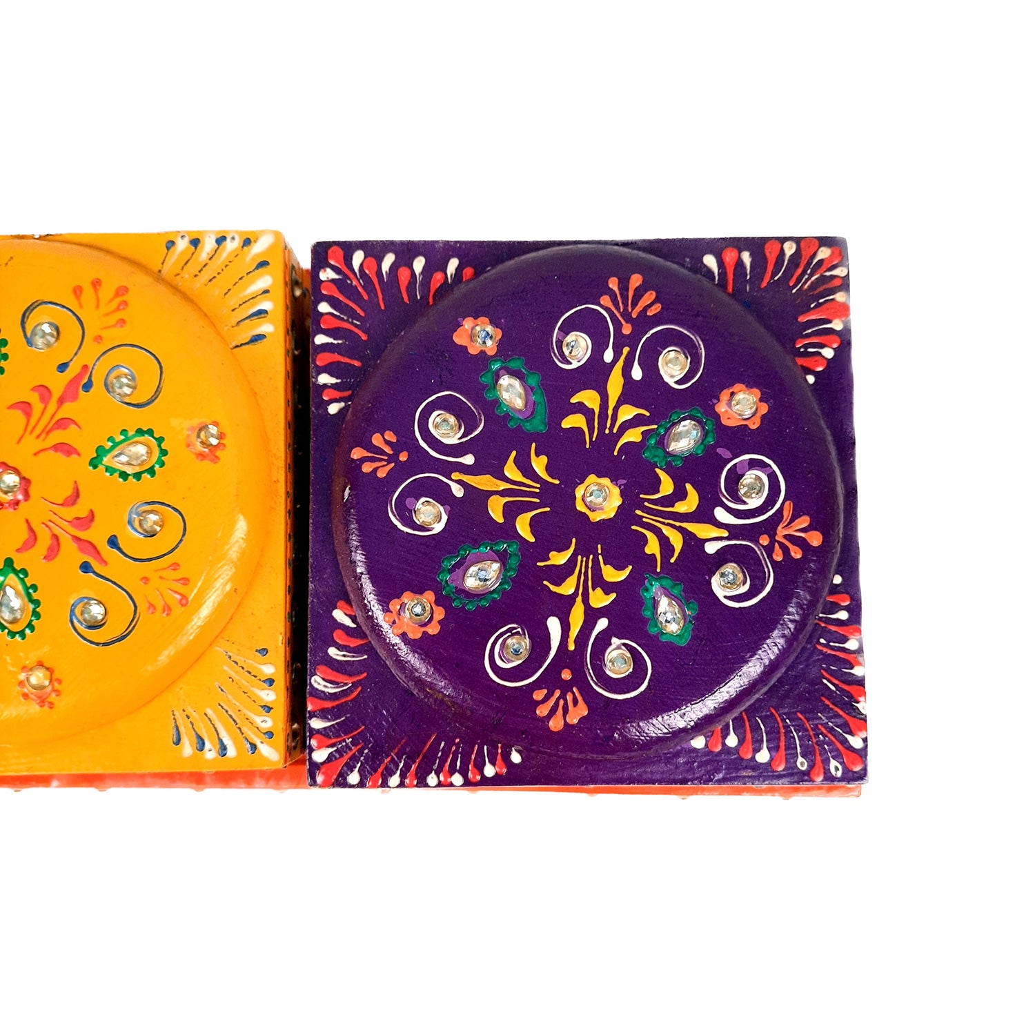 Serving Tray Wooden With Four Steel Bowls & Lid | Snack & Dry Fruit Serving Tray - For Home, Dining Table, Kitchen Decor | Wedding & Housewarming Gift