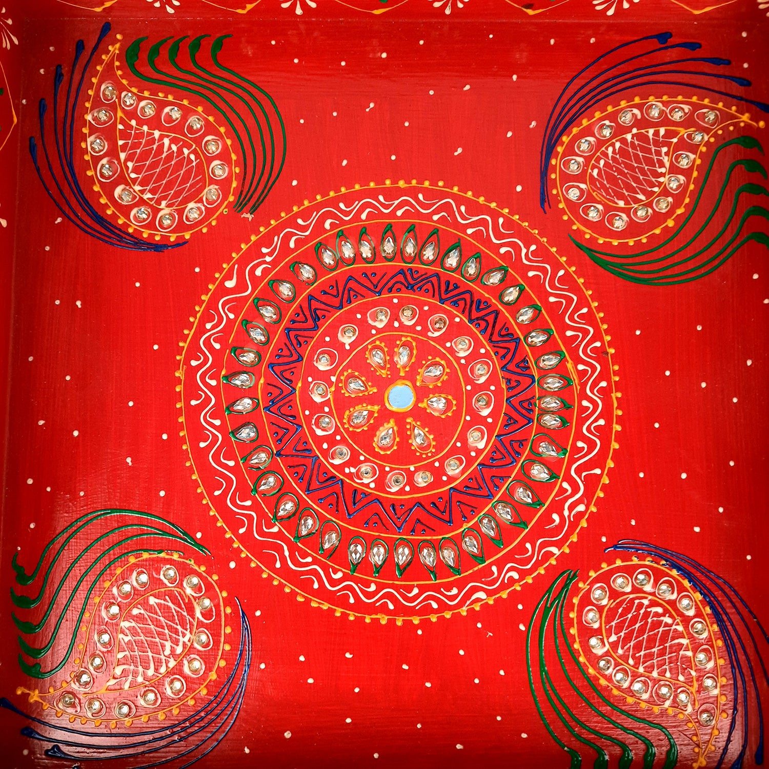 Serving Tray Wooden With Four Steel Bowls & Lid | Snack & Dry Fruit Serving Tray - For Home, Dining Table, Kitchen Decor | Wedding & Housewarming Gift - Apkamart