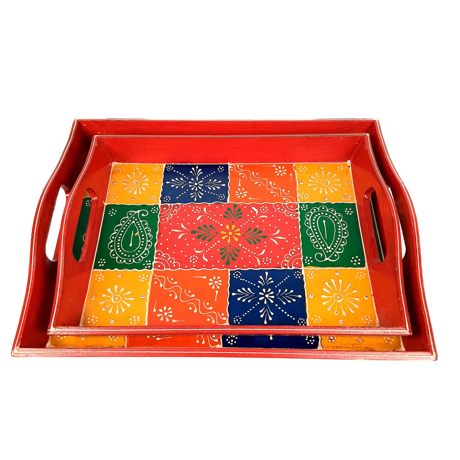 Decorative Serving Tray | Tray for office & Home - Set of 2- Apkamart