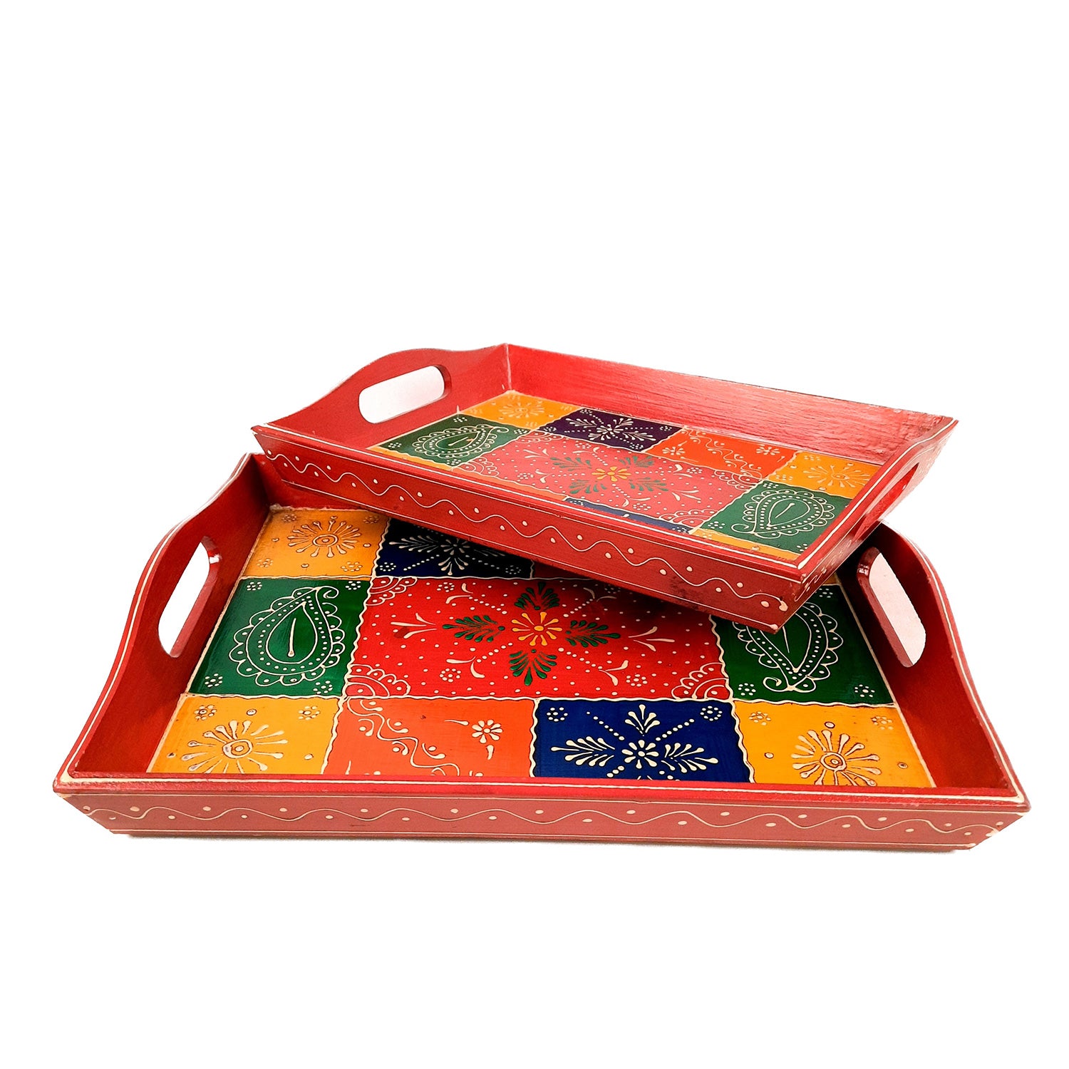 Decorative Serving Tray | Tray for office & Home - Set of 2- Apkamart