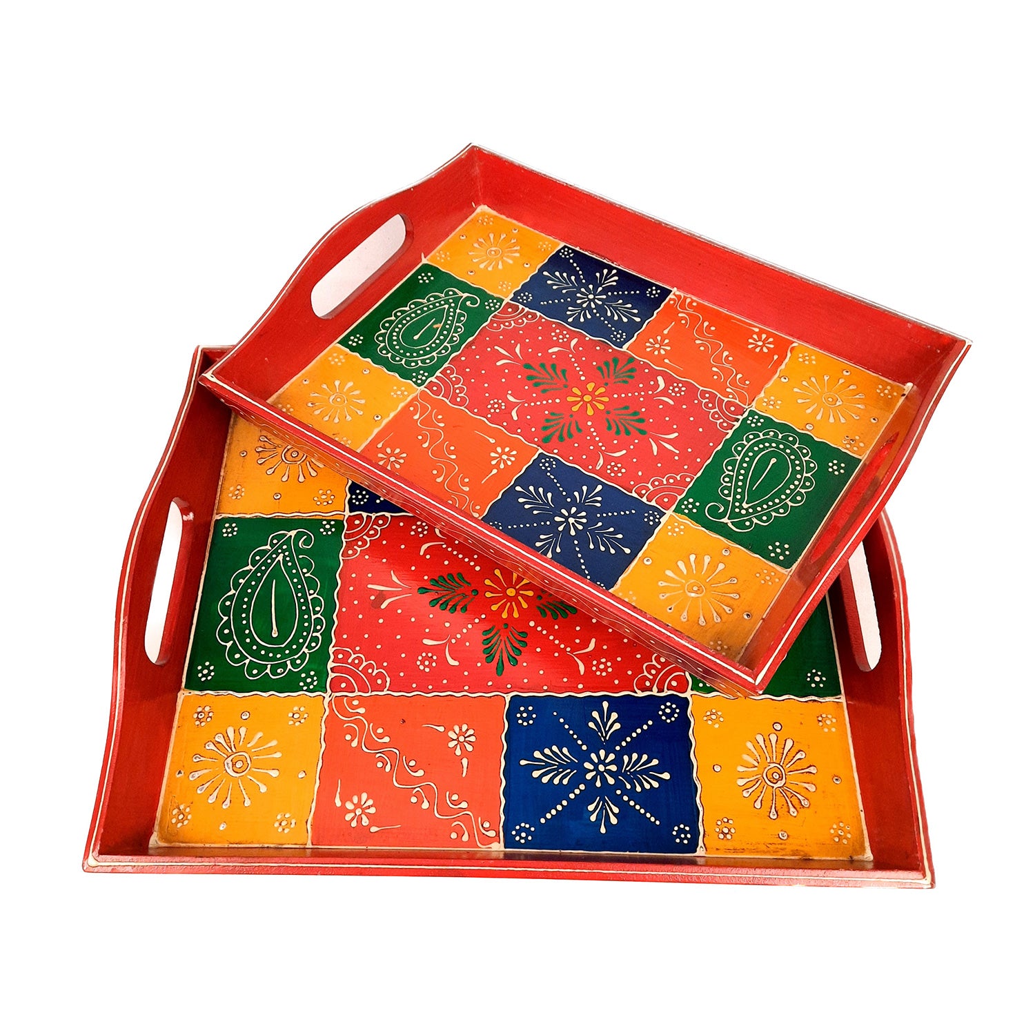 Decorative Serving Tray | Tray for office & Home - Set of 2- Apkamart