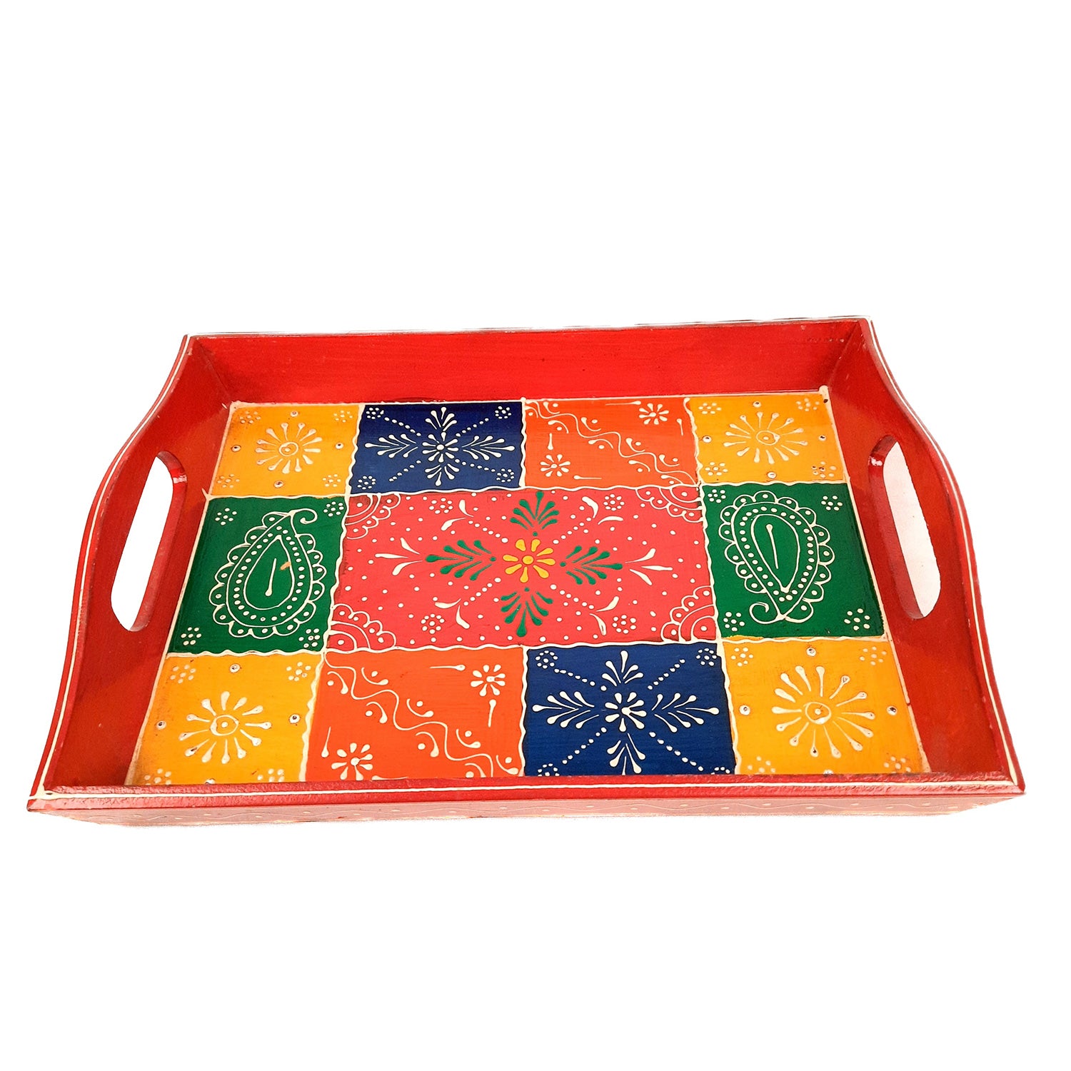 Decorative Tray | Tray for Serving and Home Decor - 13 Inch- Apkamart