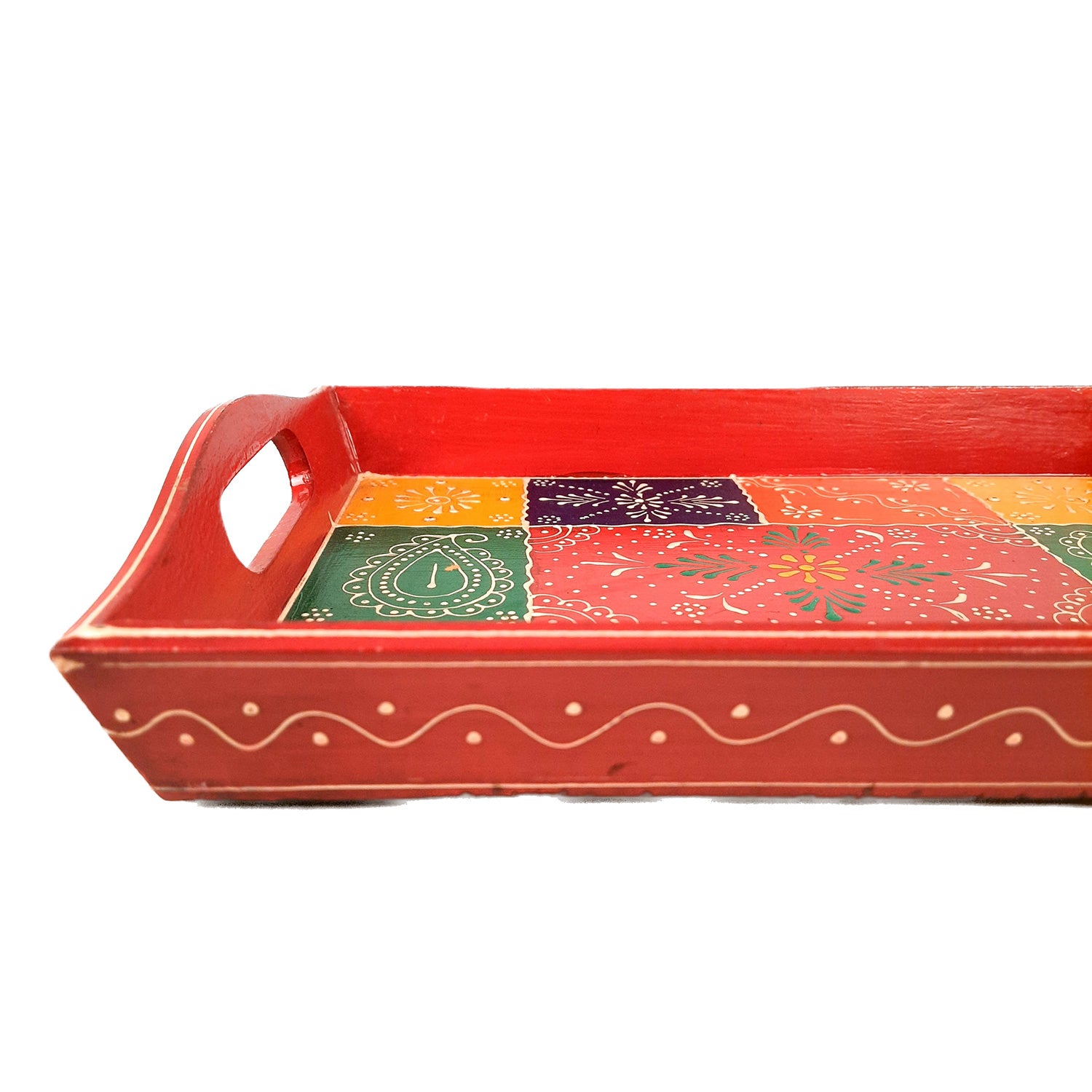 Decorative Tray | Tray for Serving and Home Decor - 13 Inch- Apkamart
