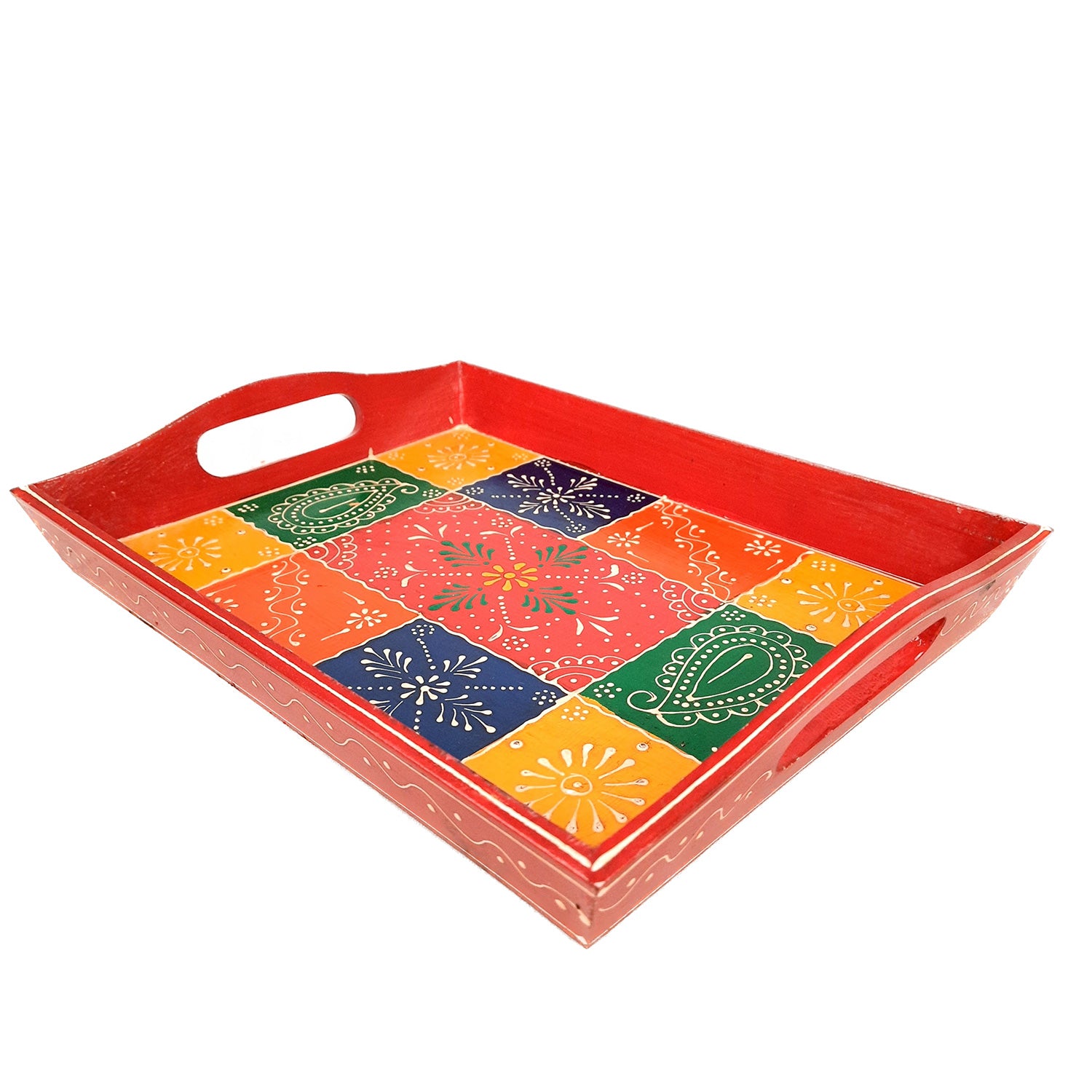 Decorative Tray | Tray for Serving and Home Decor - 13 Inch- Apkamart