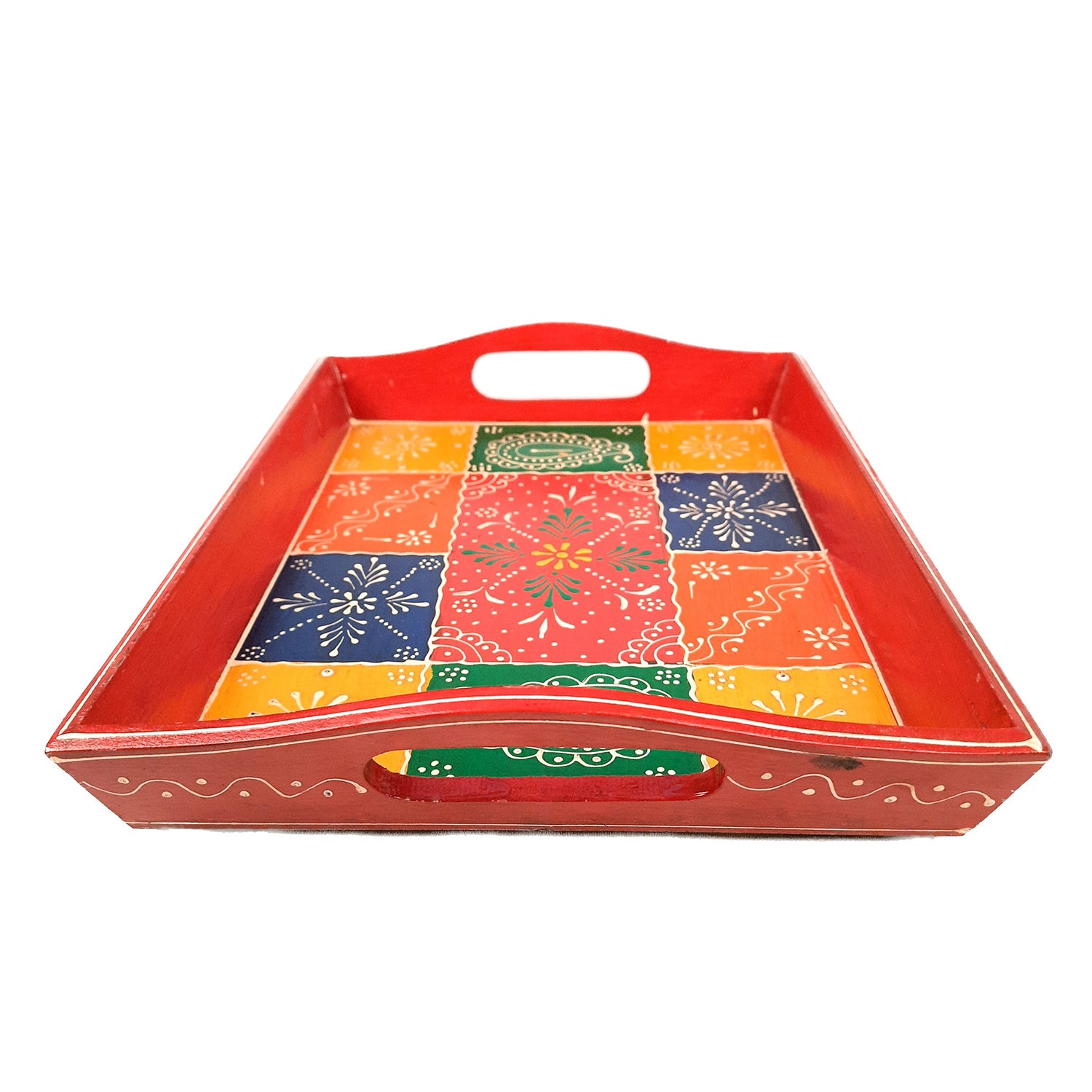 Decorative Tray | Tray for Serving and Home Decor - 13 Inch- Apkamart