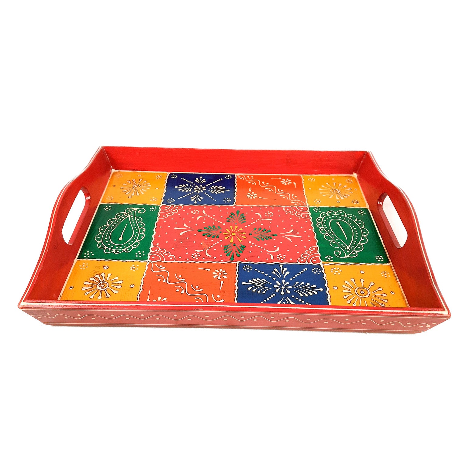 Decorative Tray | Tray for Serving and Home Decor - 13 Inch- Apkamart