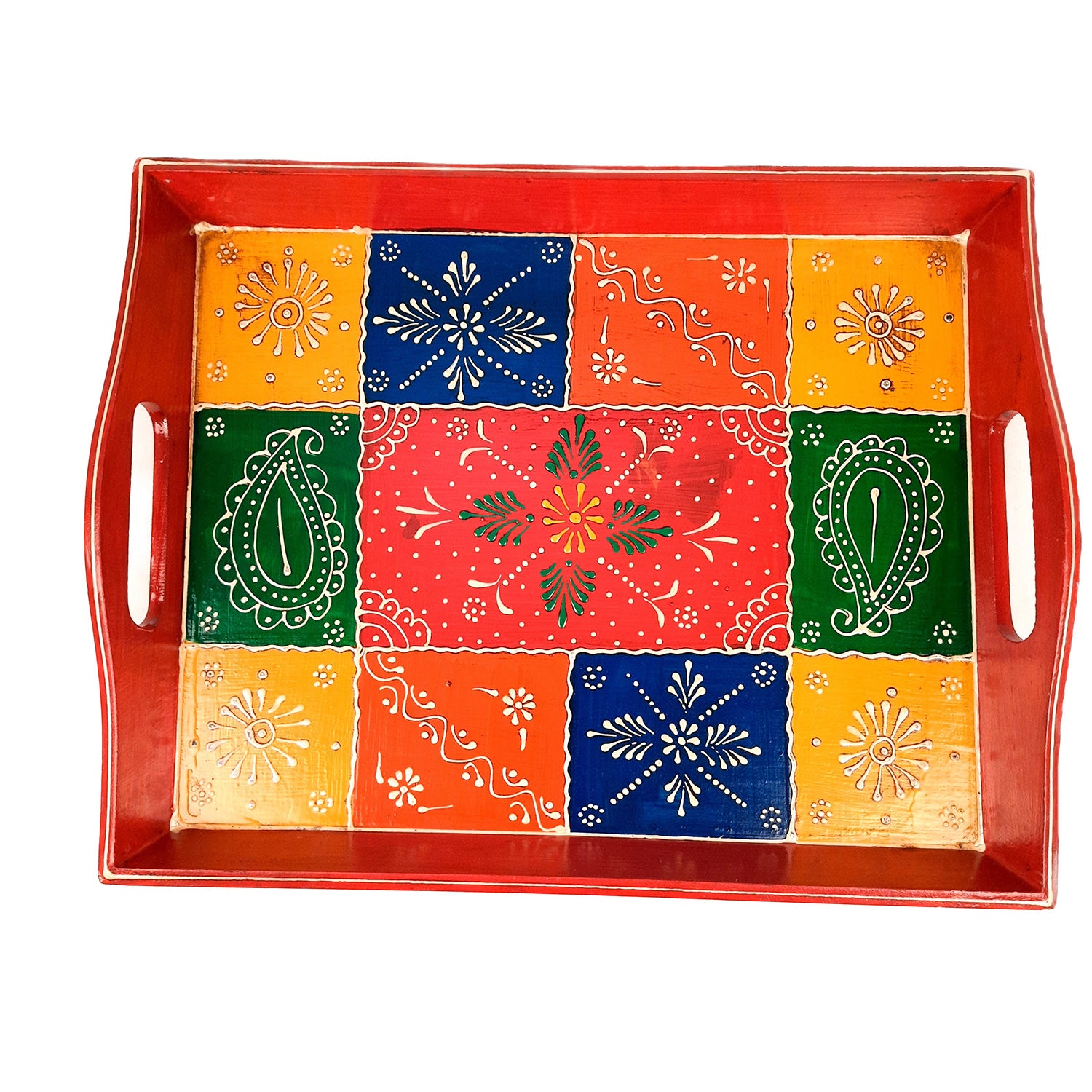 Decorative Tray | Tray for Serving and Home Decor - 13 Inch- Apkamart