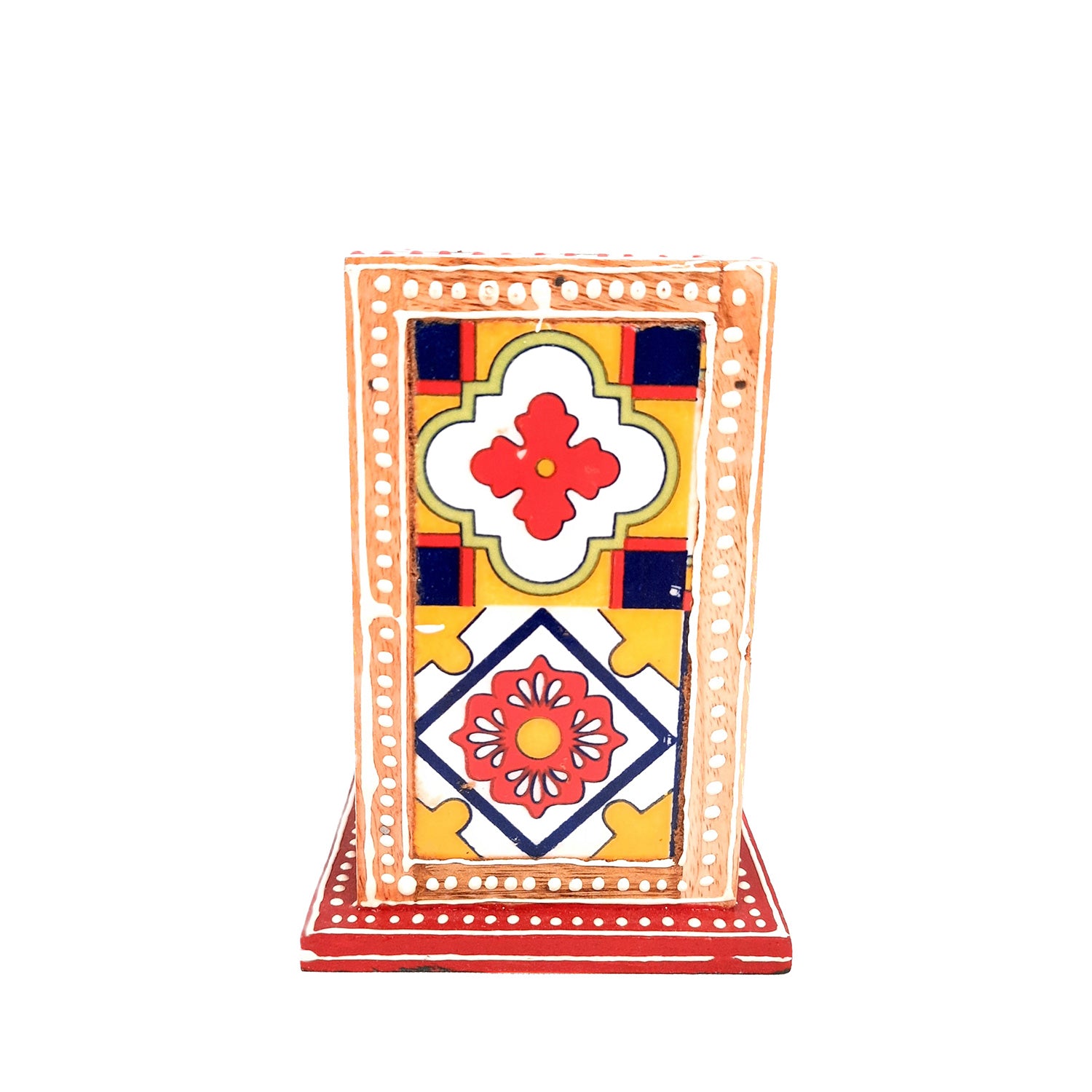 Wooden Pen Holder -Pen Pencil Holder -for Study Table - 5 Inch- Apkamart