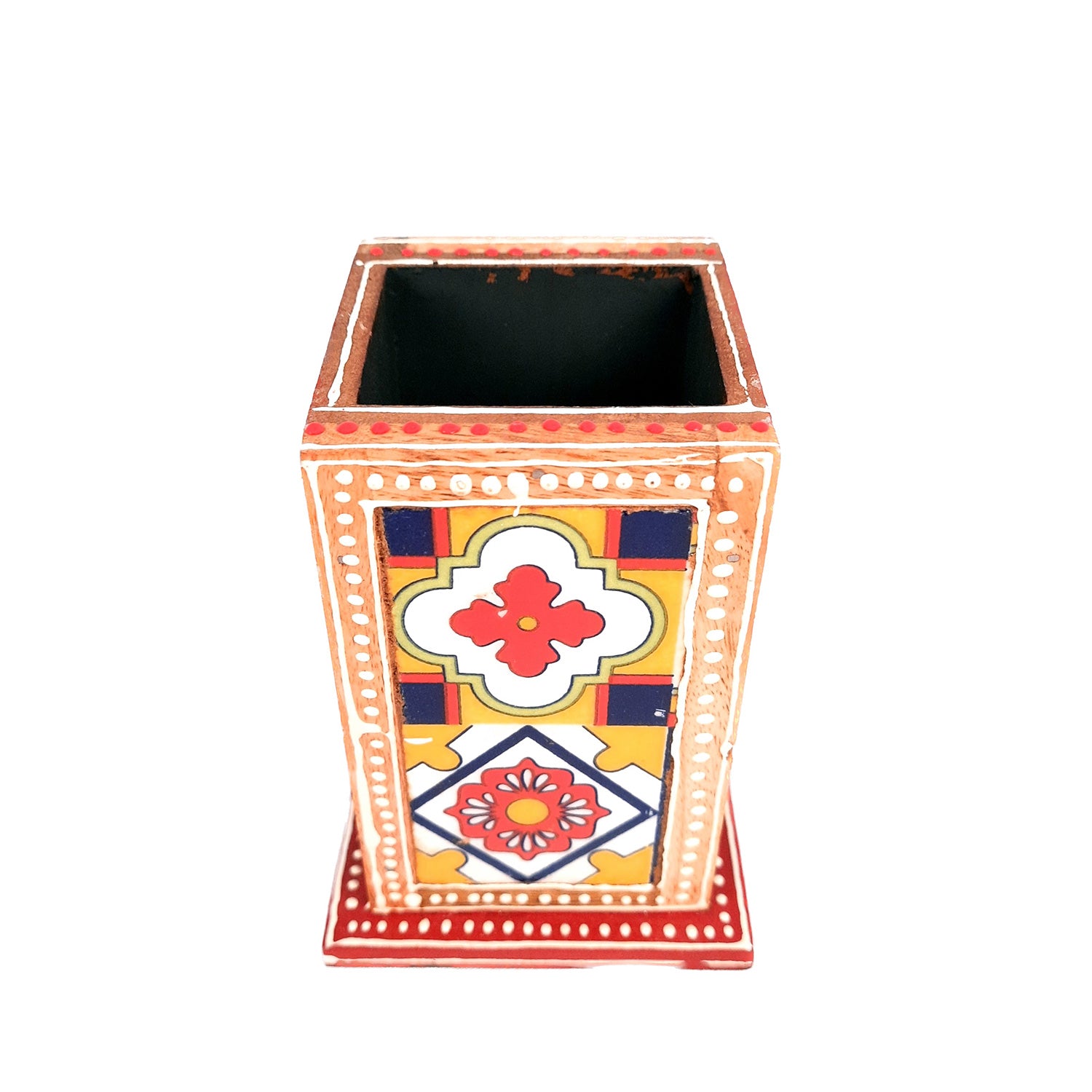 Wooden Pen Holder -Pen Pencil Holder -for Study Table - 5 Inch- Apkamart