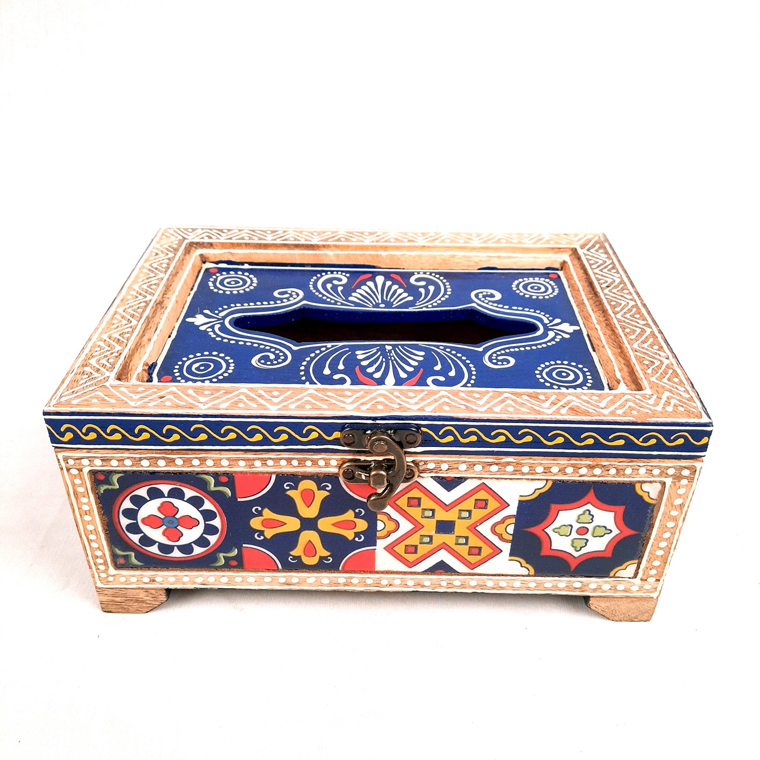 Paper Napkin Holder - For Table & Home Decor - 4 inch- Blue- Apkamart