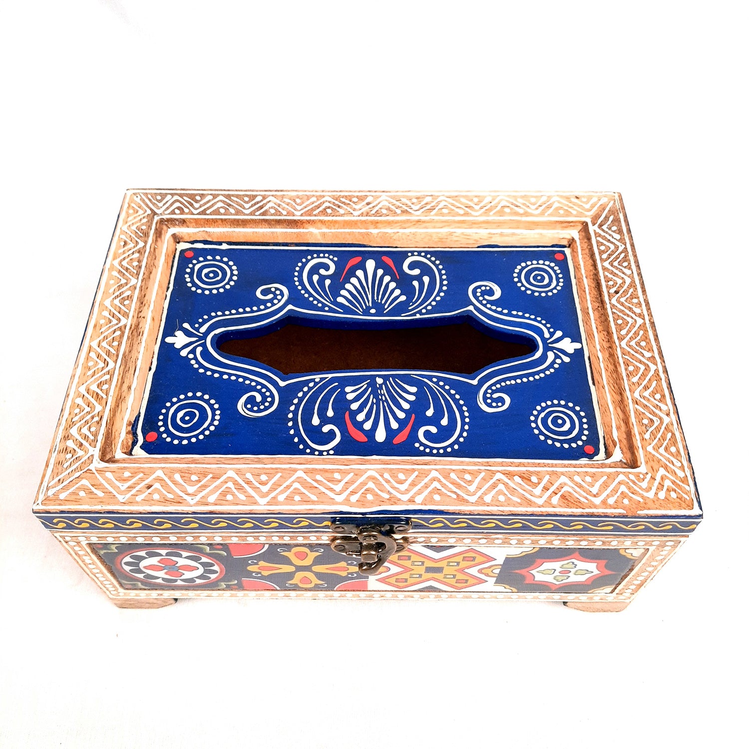 Paper Napkin Holder - For Table & Home Decor - 4 inch- Blue- Apkamart