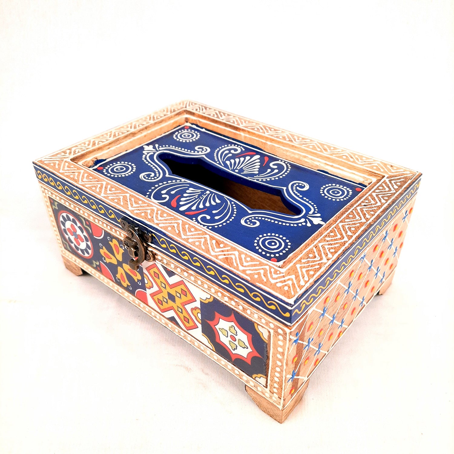 Paper Napkin Holder - For Table & Home Decor - 4 inch- Blue- Apkamart