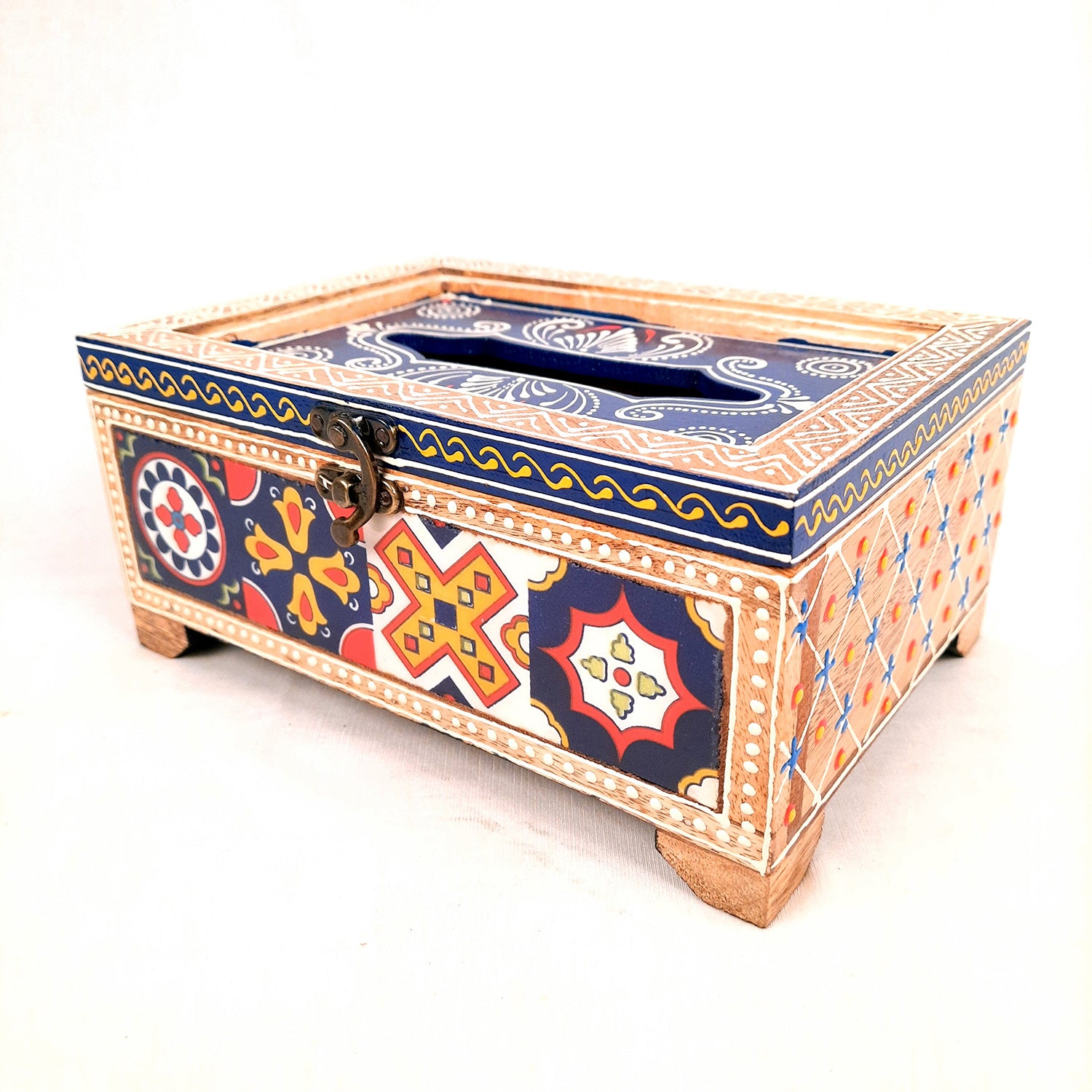 Paper Napkin Holder - For Table & Home Decor - 4 inch- Blue- Apkamart