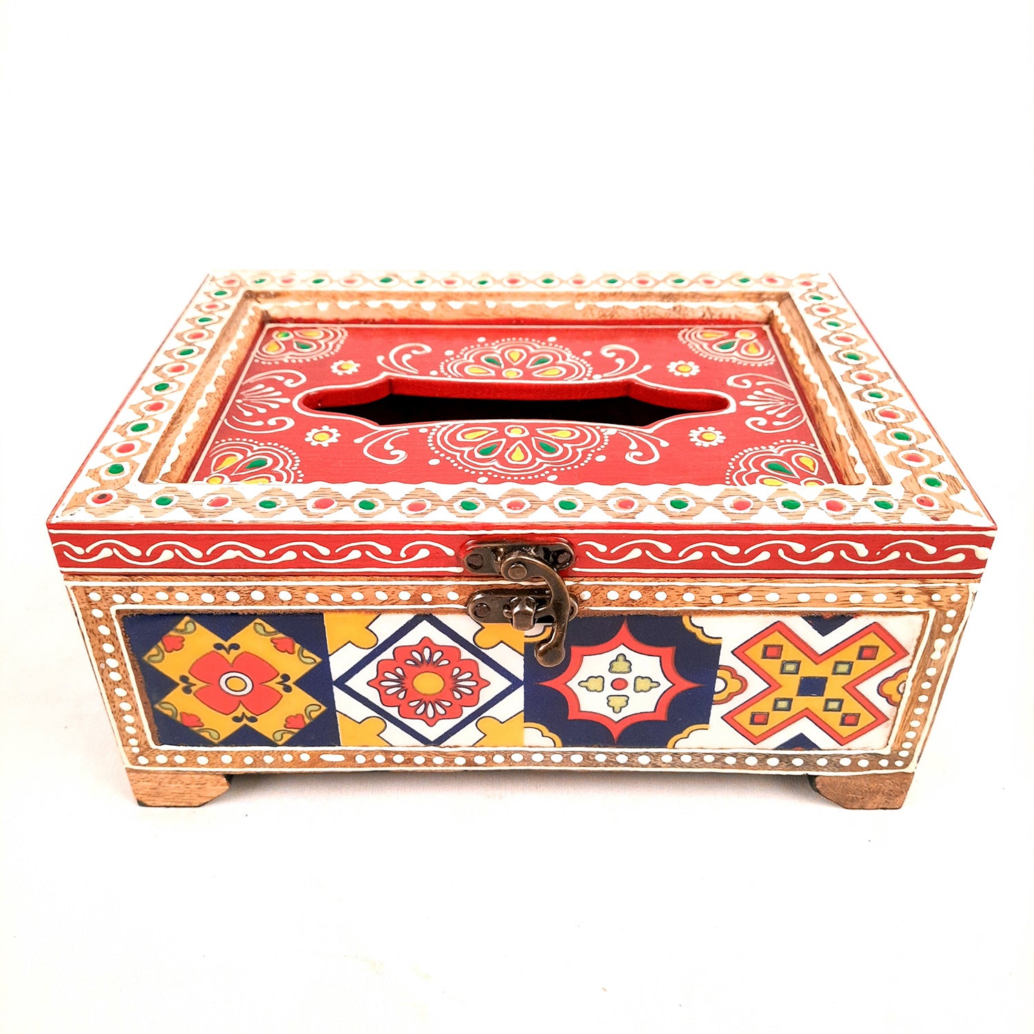 Paper Napkin Holder - For Table & Home Decor -4 Inch (Red)- Apkamart