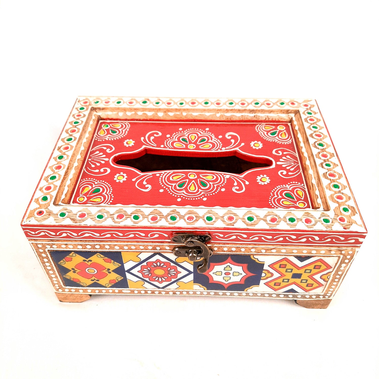 Paper Napkin Holder - For Table & Home Decor -4 Inch (Red)- Apkamart