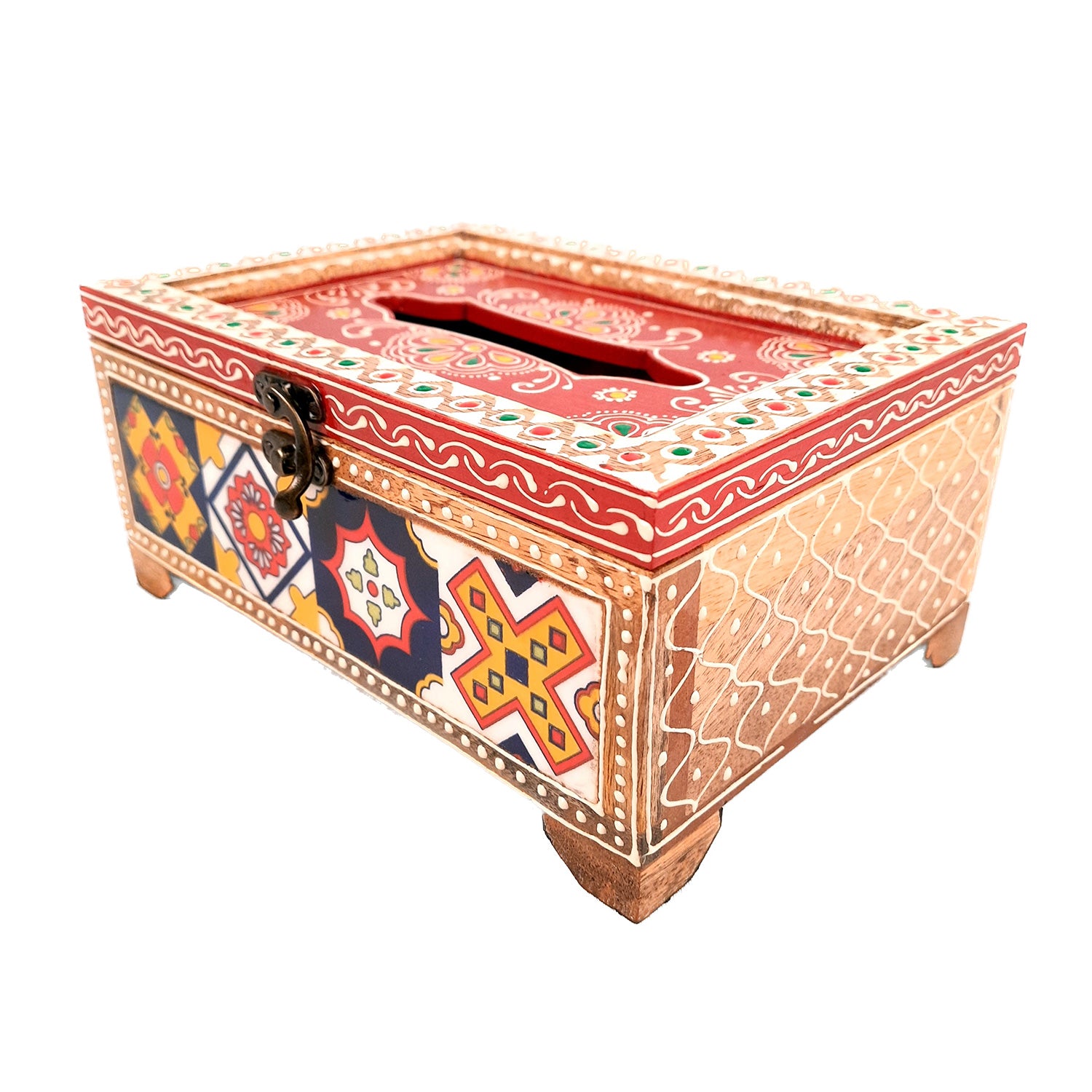 Paper Napkin Holder - For Table & Home Decor -4 Inch (Red)- Apkamart