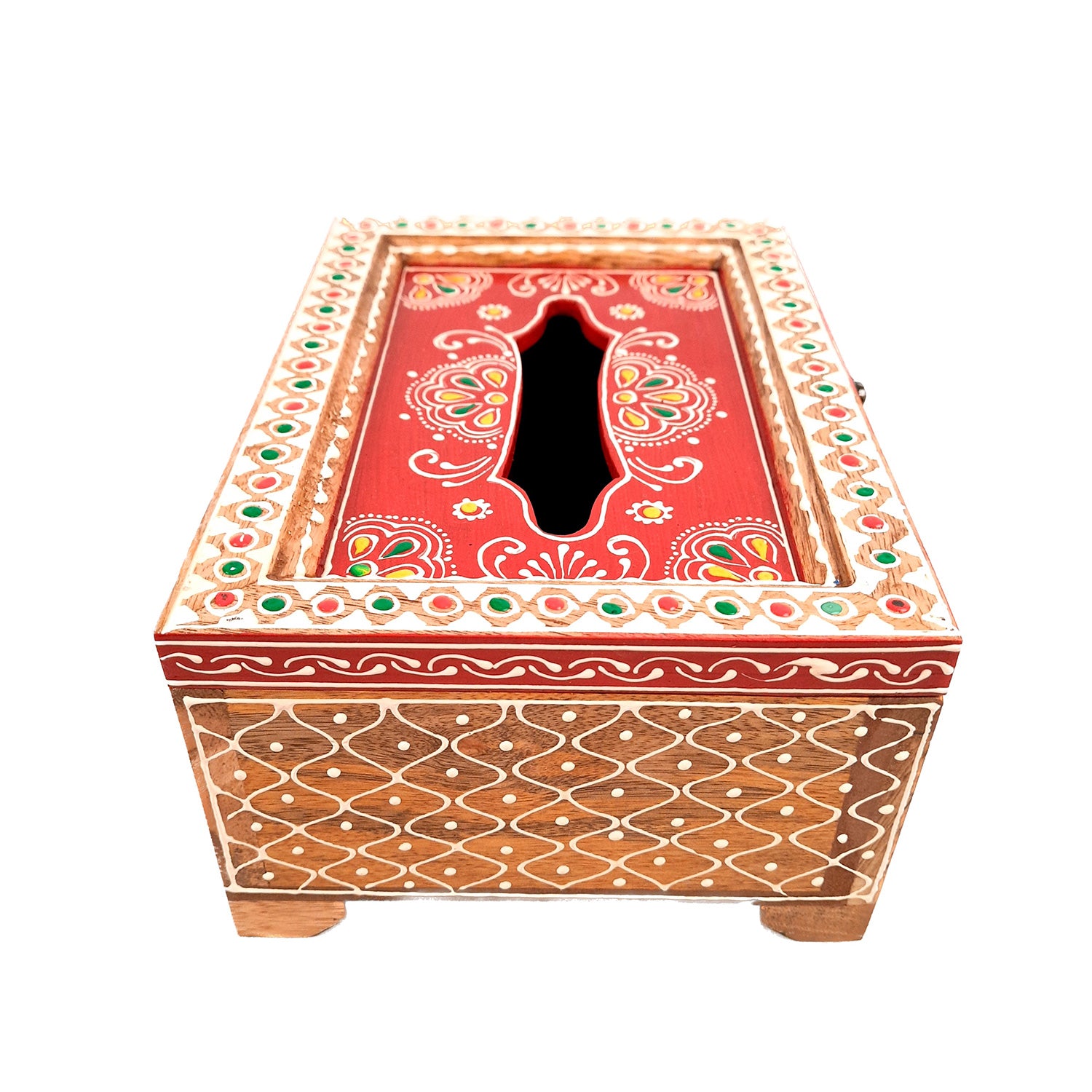 Paper Napkin Holder - For Table & Home Decor -4 Inch (Red)- Apkamart