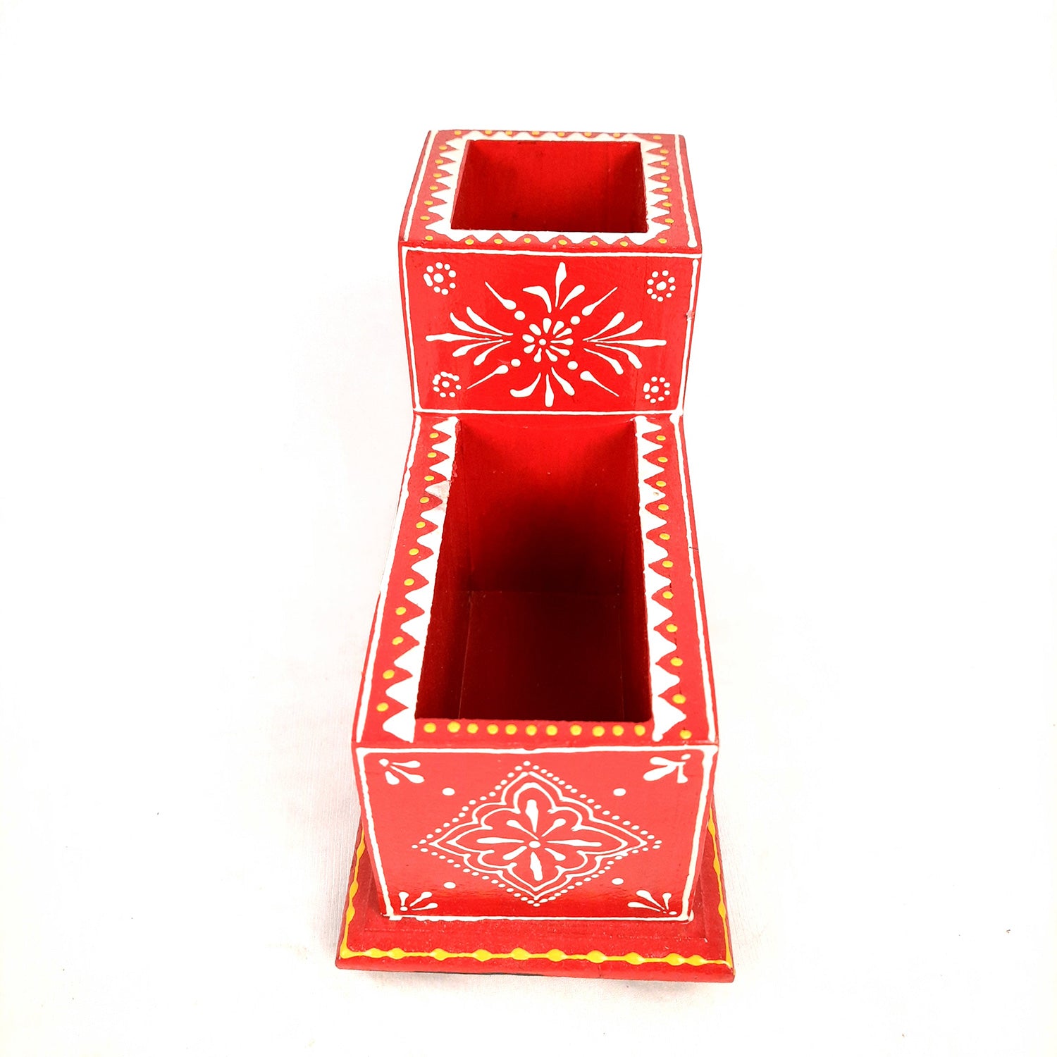 Tile Wooden Pen Stand - Pen Holder for Study Table & Gifts - 5 Inches- Apkamart