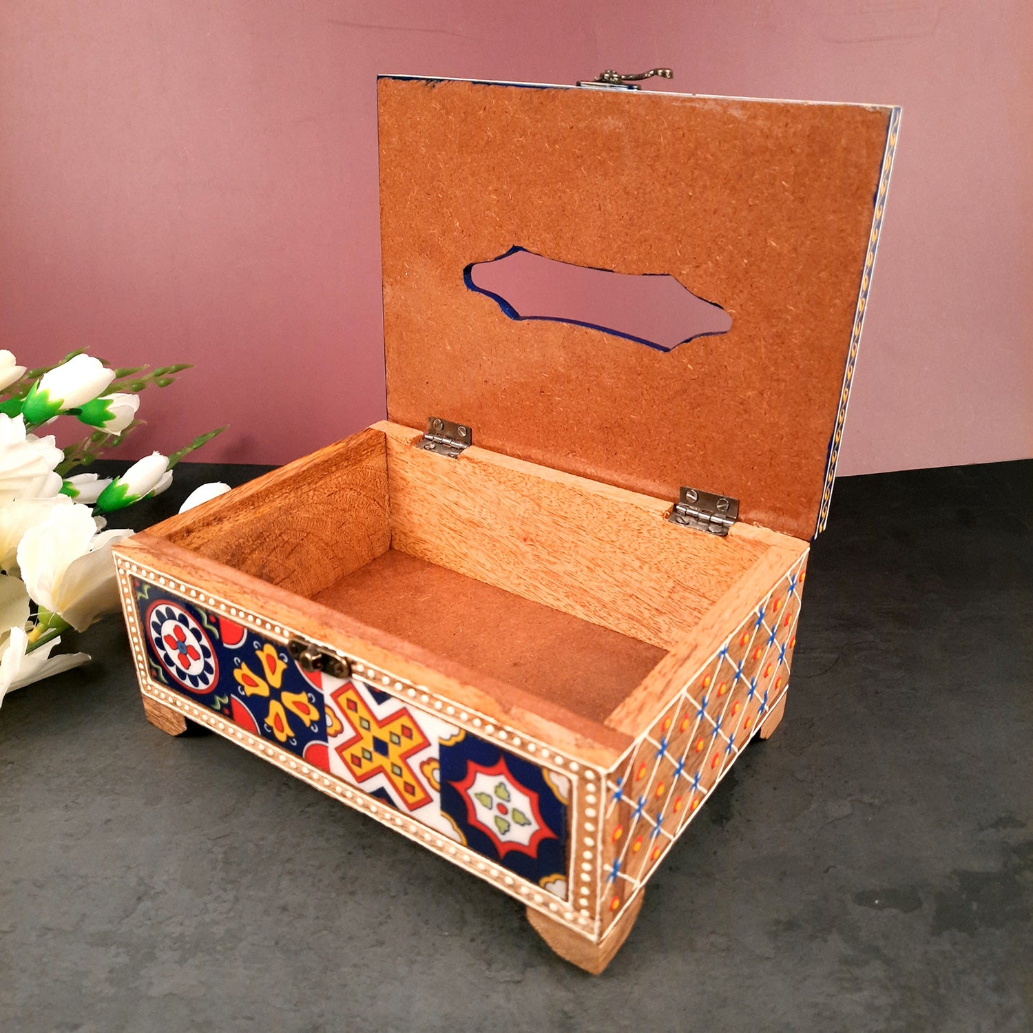 Paper Napkin Holder - For Table & Home Decor - 4 inch- Blue- Apkamart