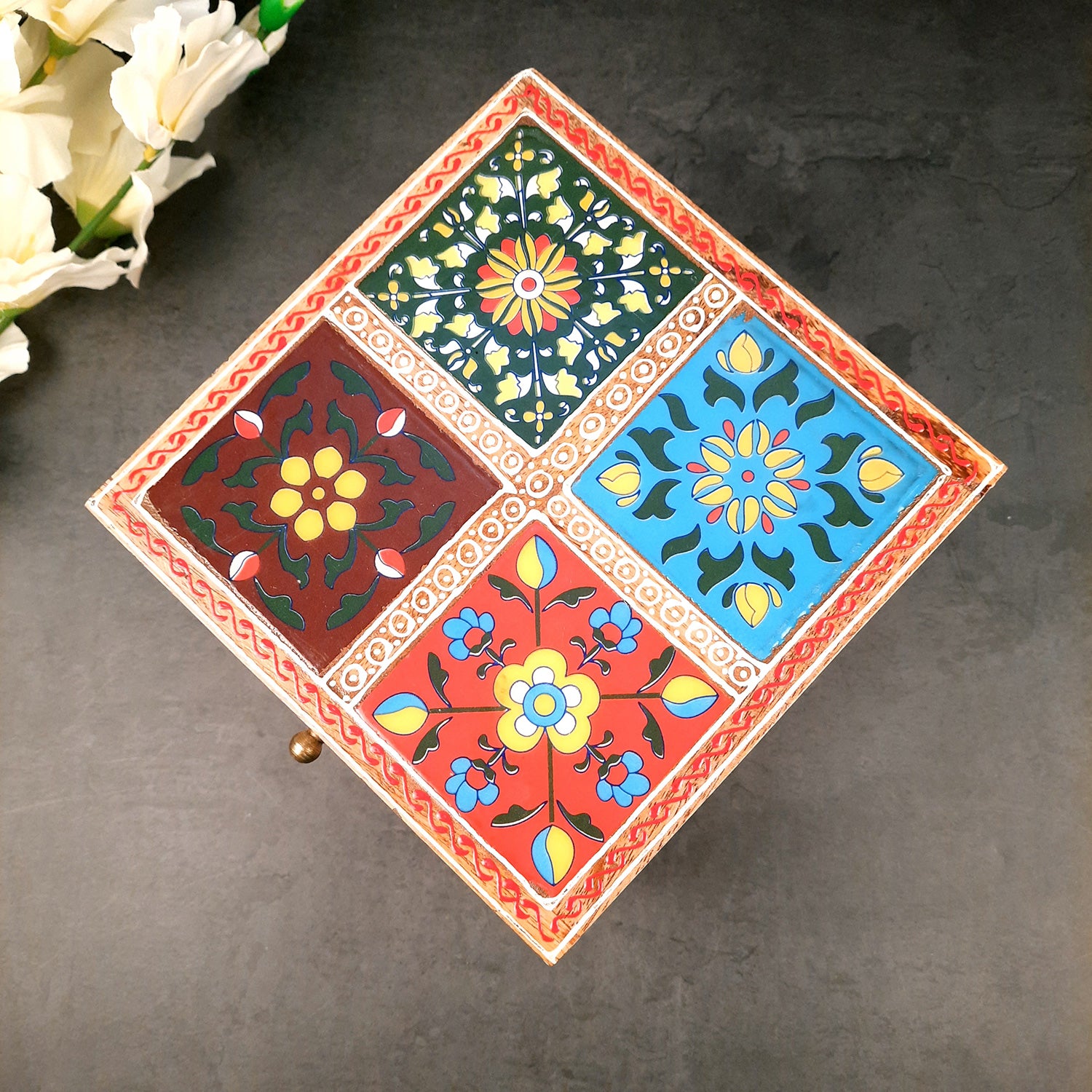 Fourtile Jewellery Box for Earrings | Jewellery Organizer - 4 Inch- Apkamart