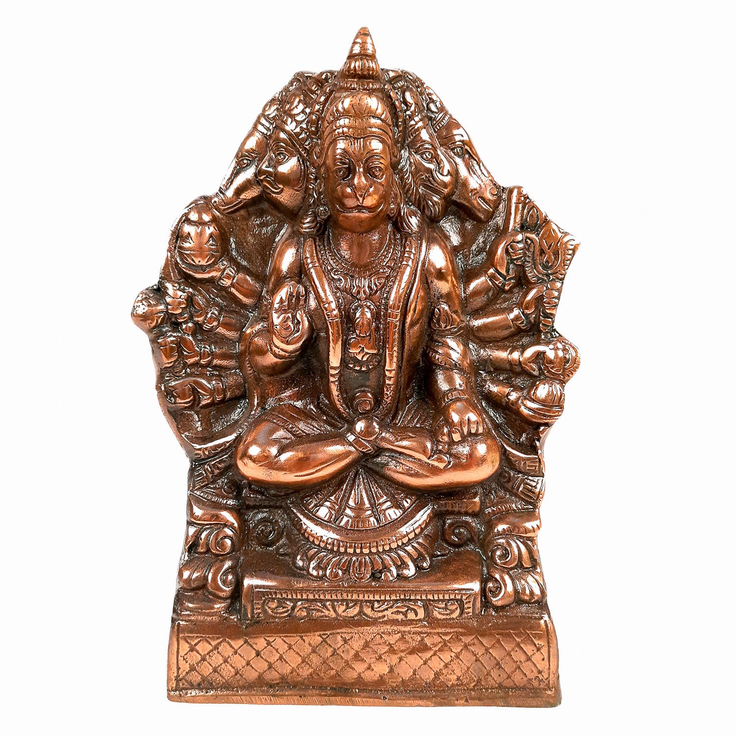 Lord Hanuman Statue | Panchmukhi Hanuman Ji Murti / Idol - for Temple, Pooja, Entrance, Home Decor & Gifts- 9 Inch - apkamart