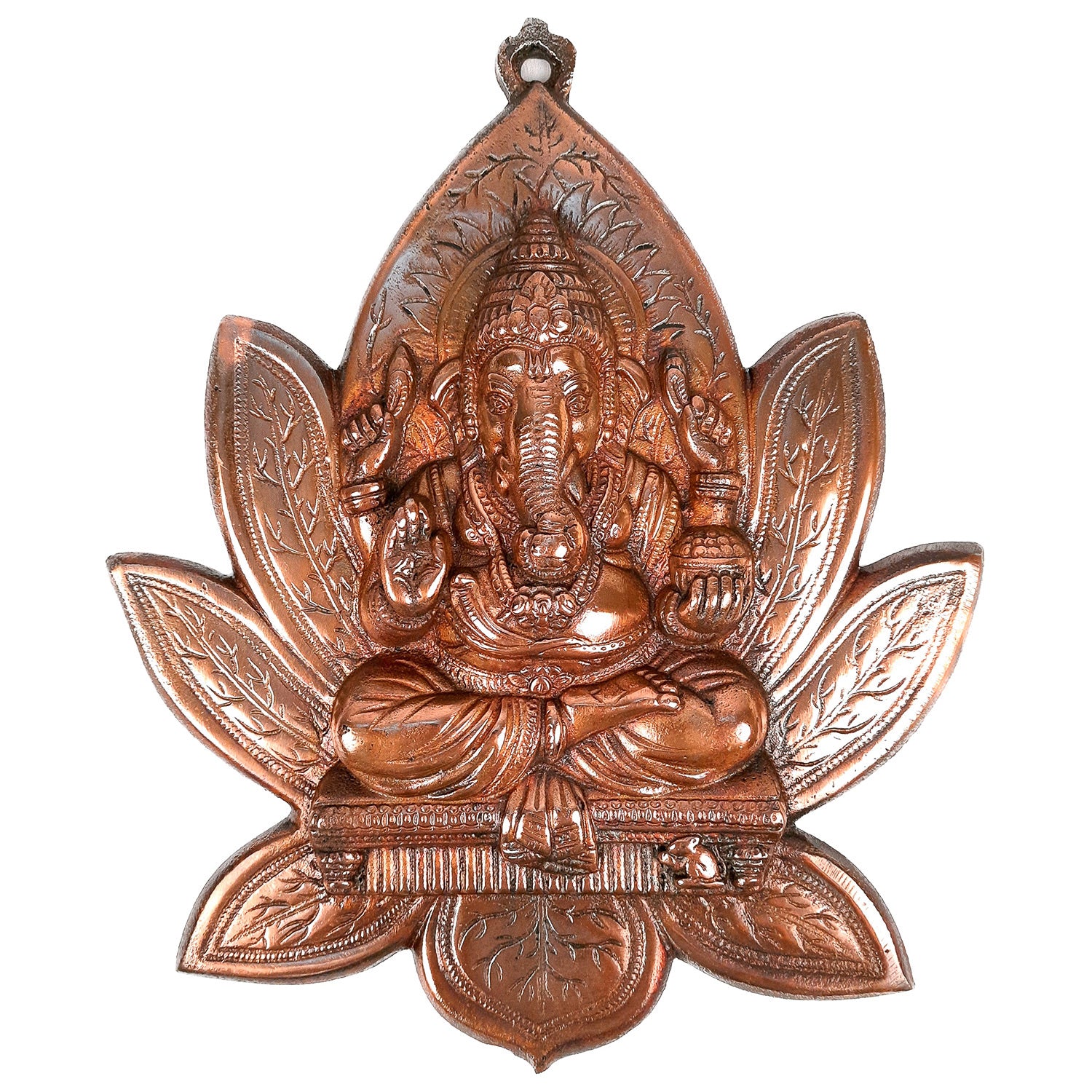 Ganesha Wall Decor -Sitting on Kamal Design - 12 Inch - Apkamart