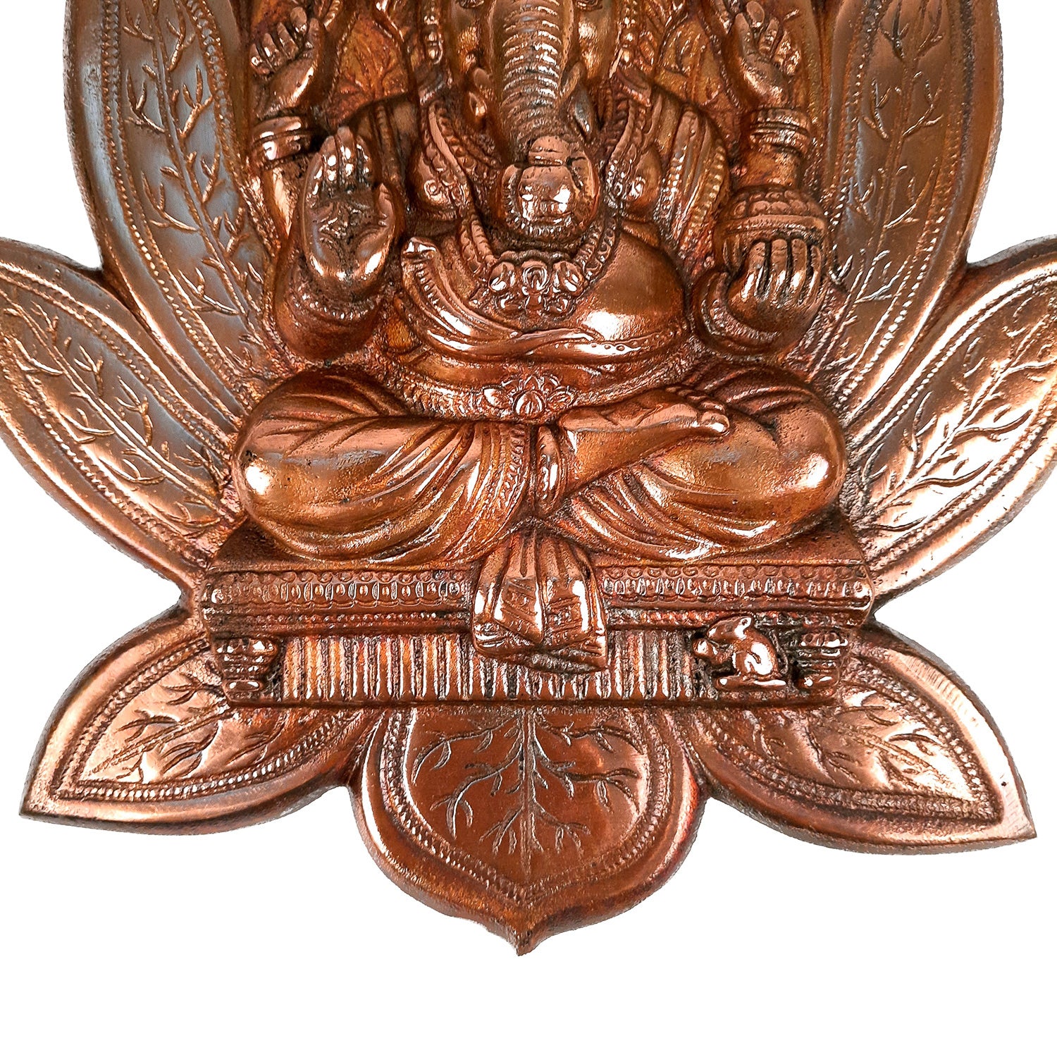 Ganesha Wall Decor -Sitting on Kamal Design - 12 Inch - Apkamart