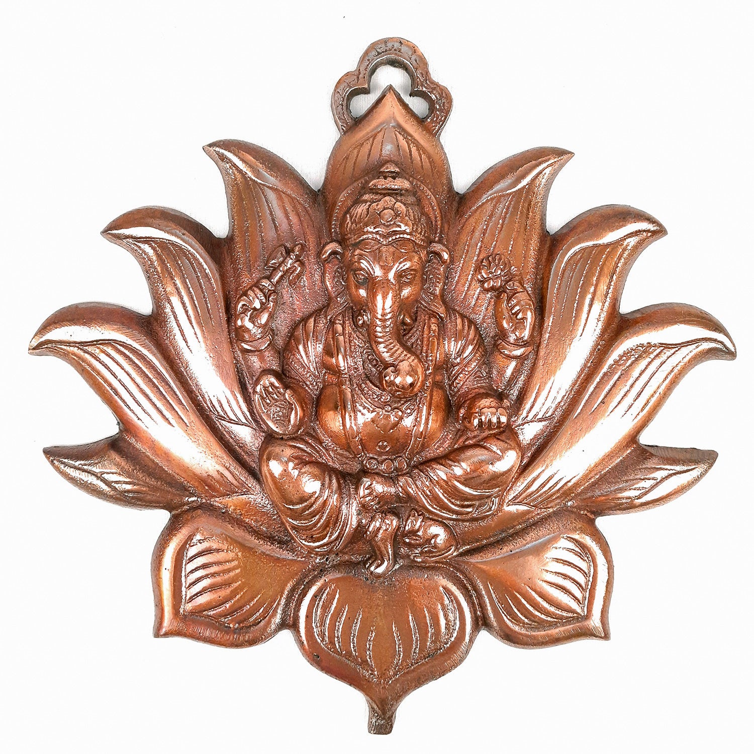 Ganesh Wall Hanging Murti | Shri Ganesha Sitting On The Lotus Wall Decor Statue - for Diwali & Housewarming Gift | Religious & Spiritual Wall Art - for Puja, Home, Entrance  & Living Room  - 12 Inch