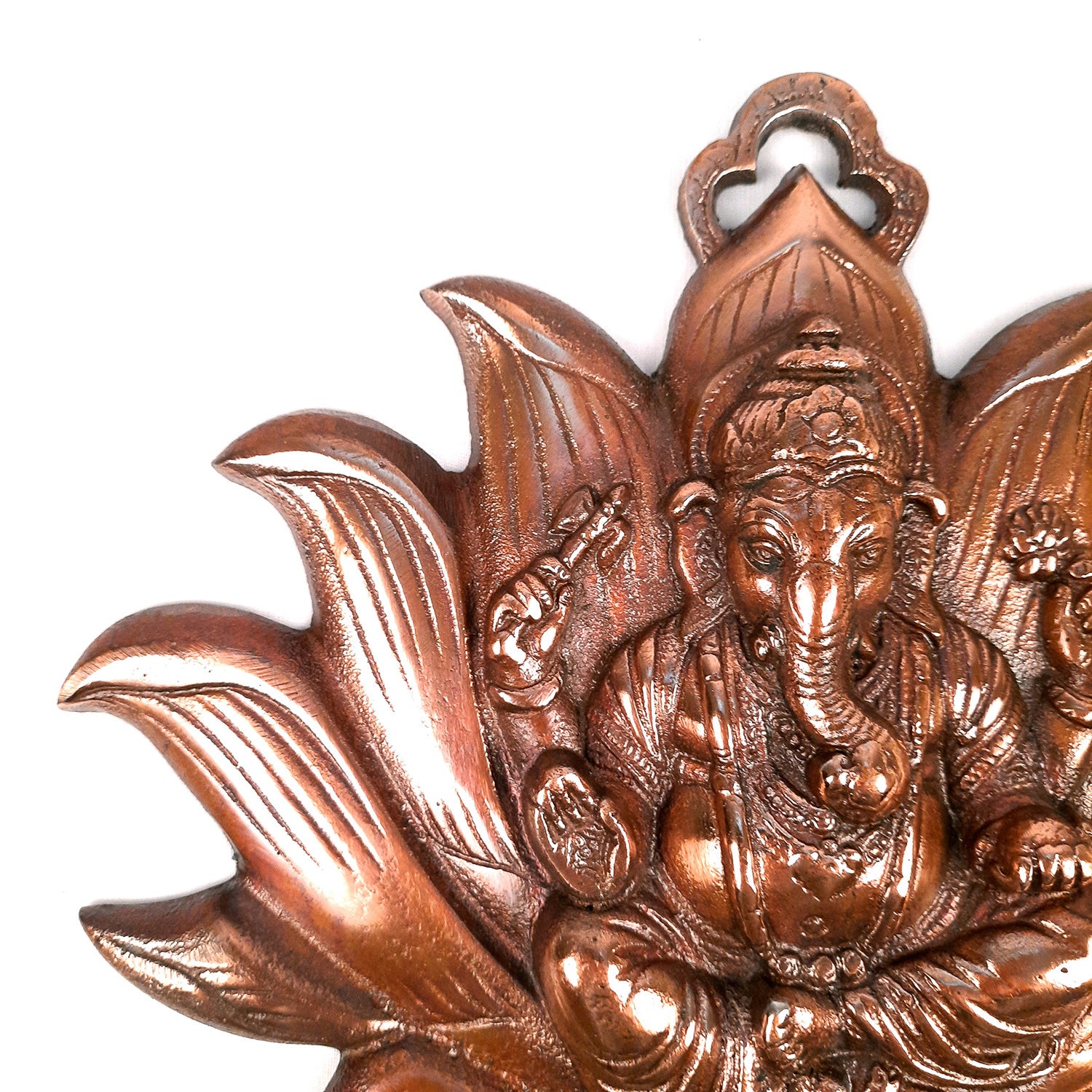 Ganesh Wall Hanging Murti | Shri Ganesha Sitting On The Lotus Wall Decor Statue - for Diwali & Housewarming Gift | Religious & Spiritual Wall Art - for Puja, Home, Entrance & Living Room - 12 Inch