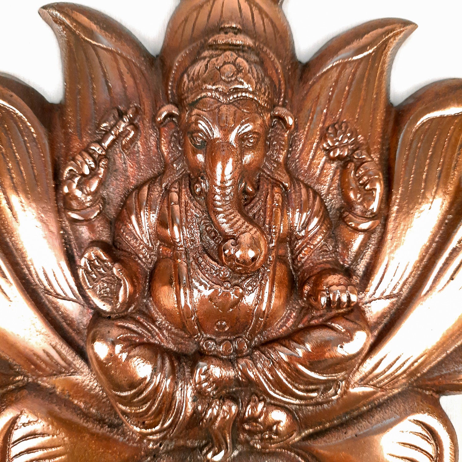 Ganesh Wall Hanging Murti | Shri Ganesha Sitting On The Lotus Wall Decor Statue - for Diwali & Housewarming Gift | Religious & Spiritual Wall Art - for Puja, Home, Entrance & Living Room - 12 Inch