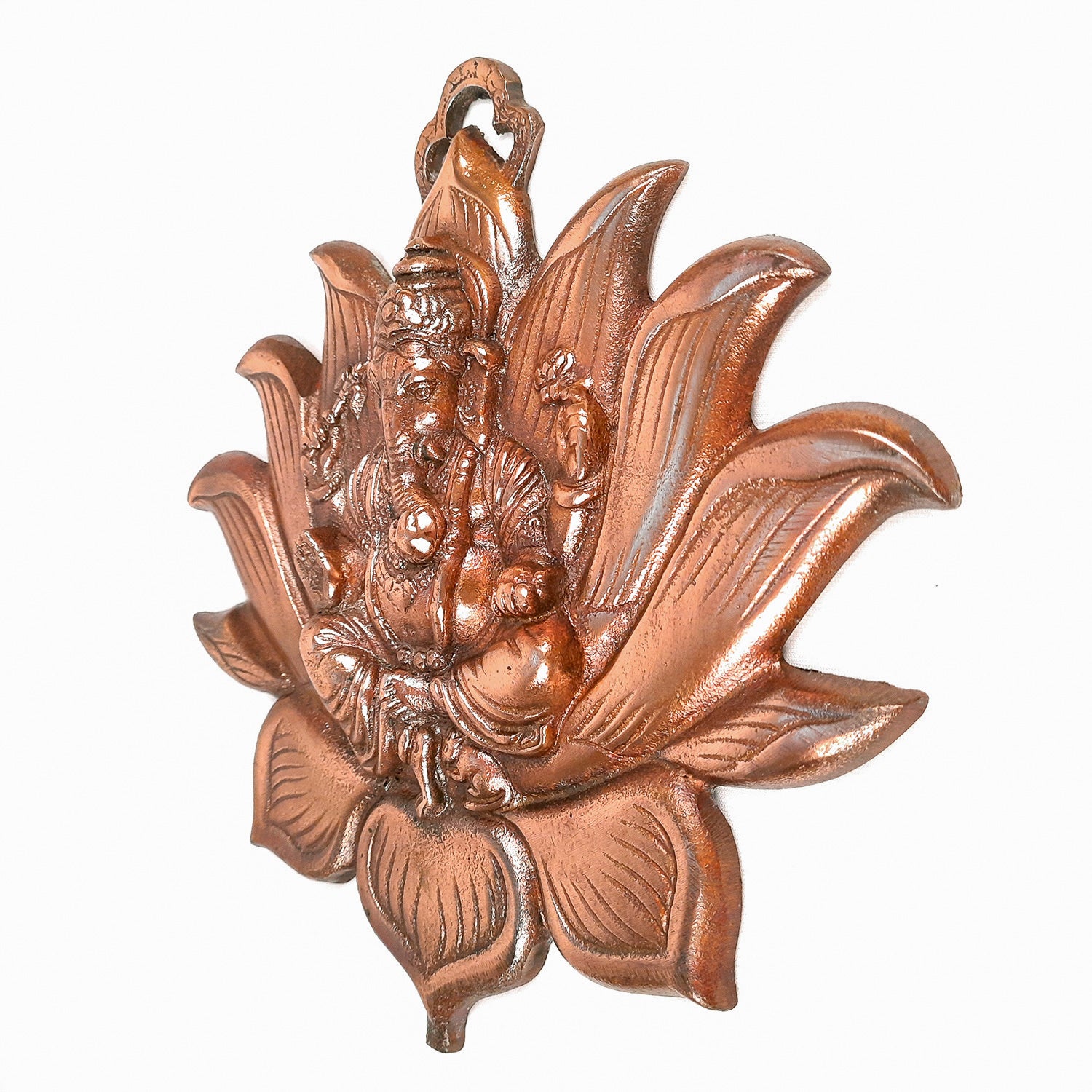 Ganesh Wall Hanging Murti | Shri Ganesha Sitting On The Lotus Wall Decor Statue - for Diwali & Housewarming Gift | Religious & Spiritual Wall Art - for Puja, Home, Entrance & Living Room - 12 Inch